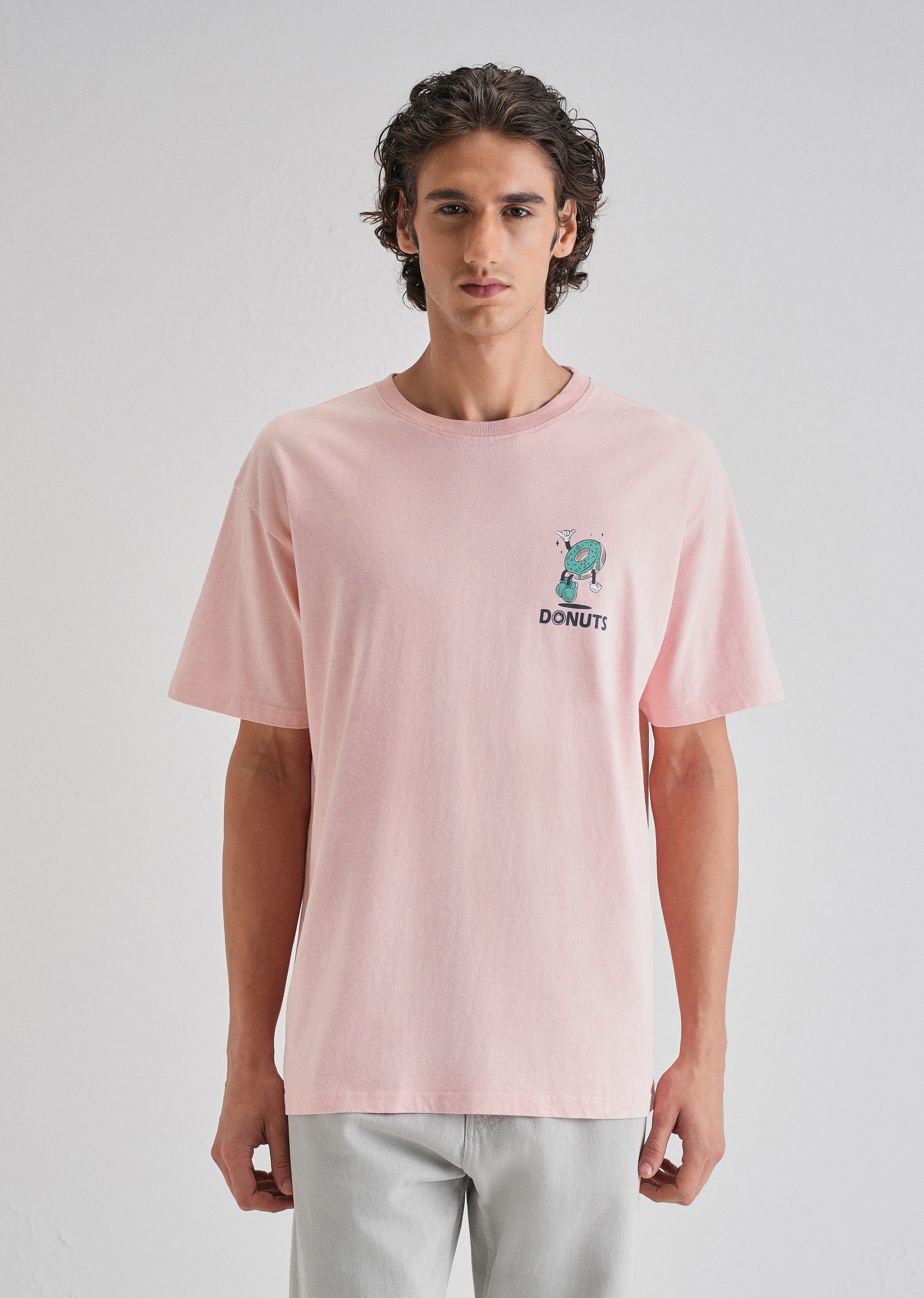 Pink Back Graphic Printed Oversized T-shirt - Image 5