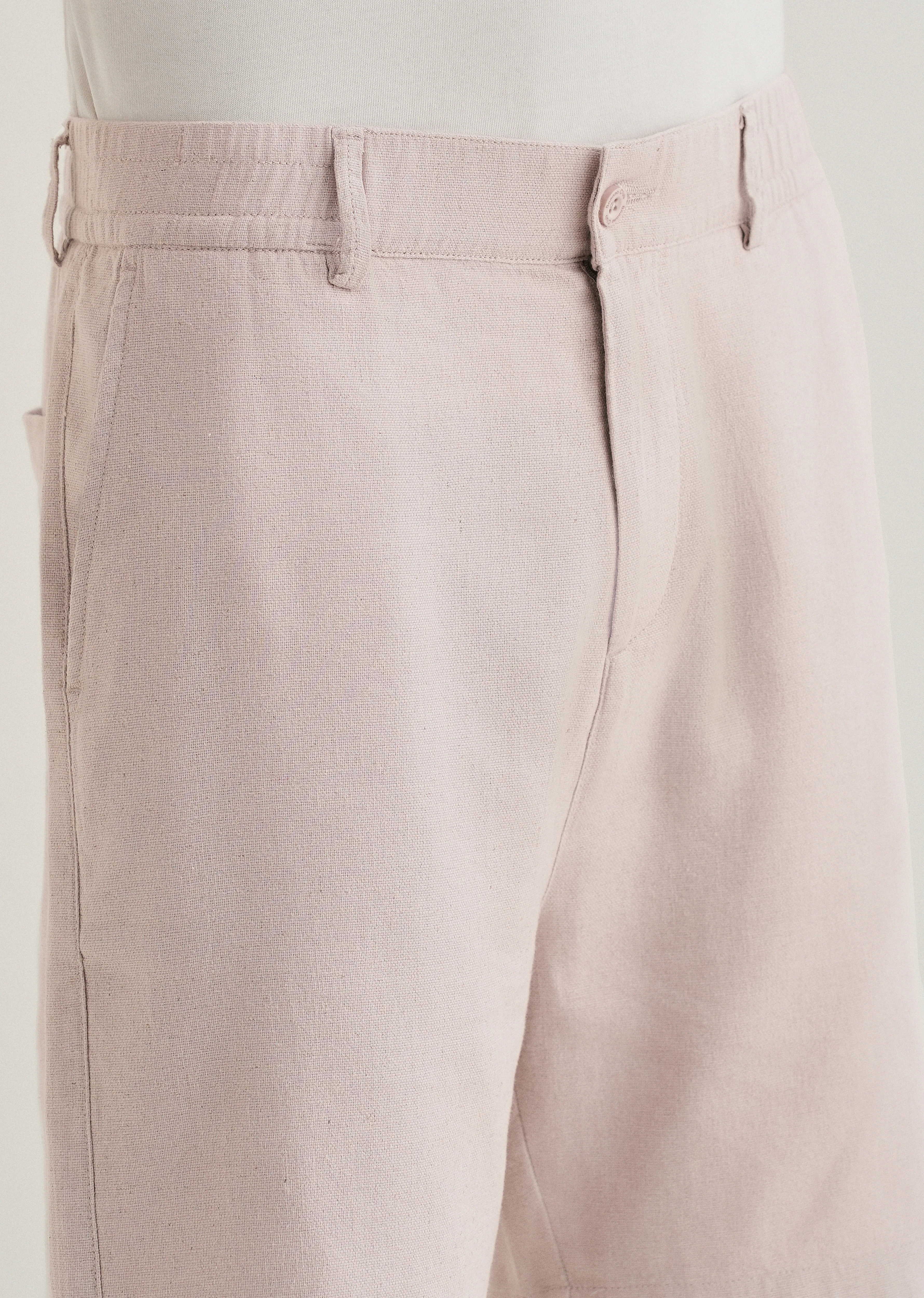 Pink Beige Linen Shorts - Image 5