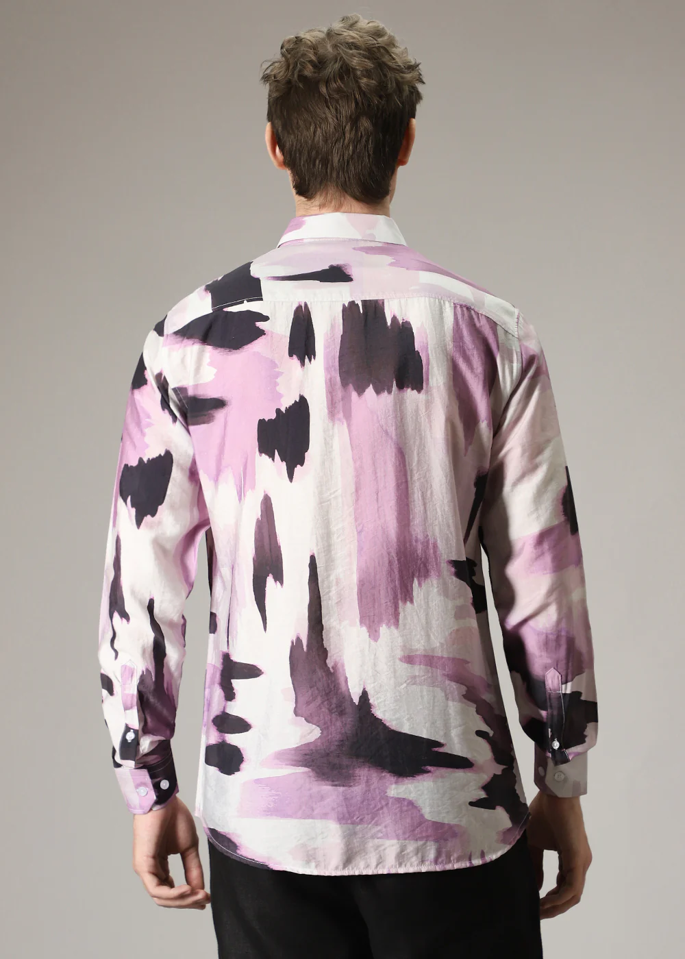 Pink Brush Stroke Print Shirt - Image 4