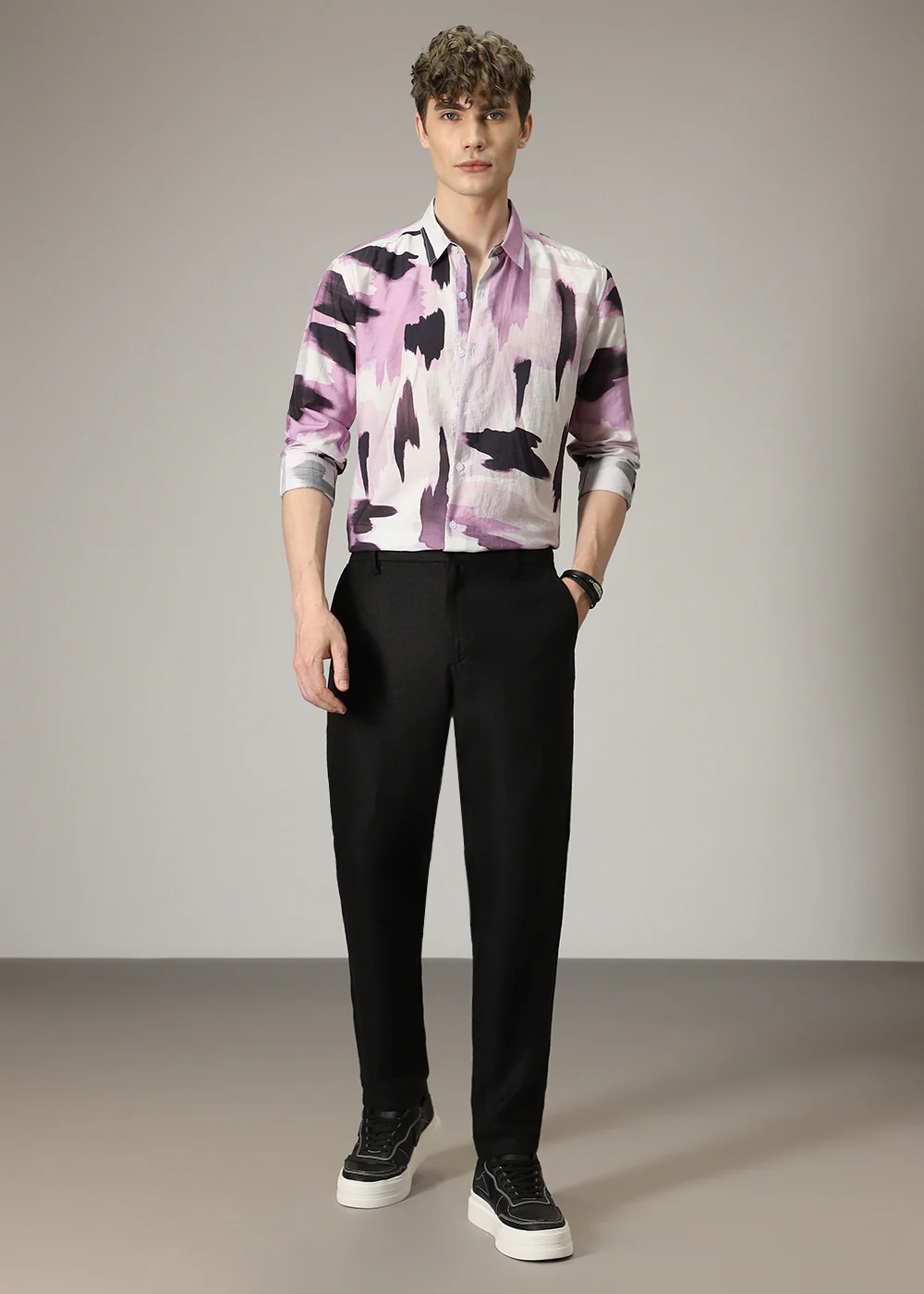 Pink Brush Stroke Print Shirt - Image 6