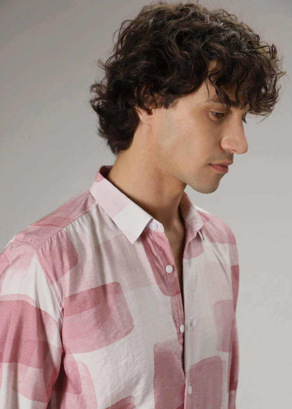 Pink Brush Wash Print Shirt - Image 2