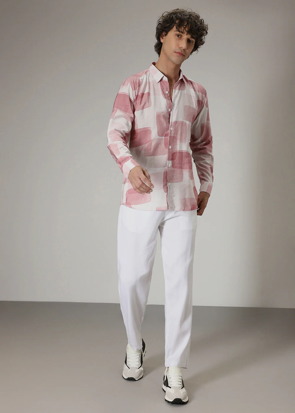 Pink Brush Wash Print Shirt - Image 6