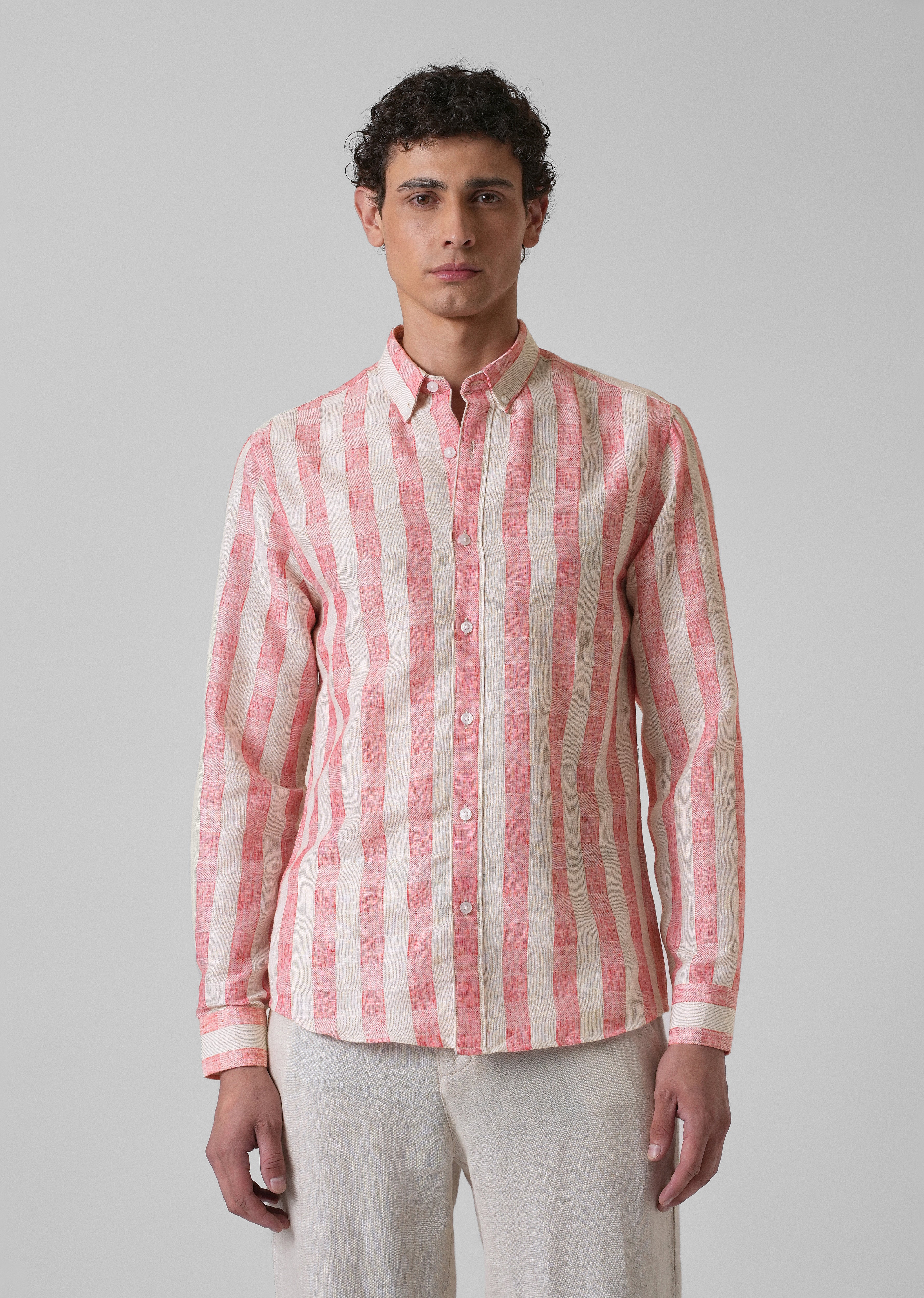 Pink Cosmos Blended Linen shirt - Image 3
