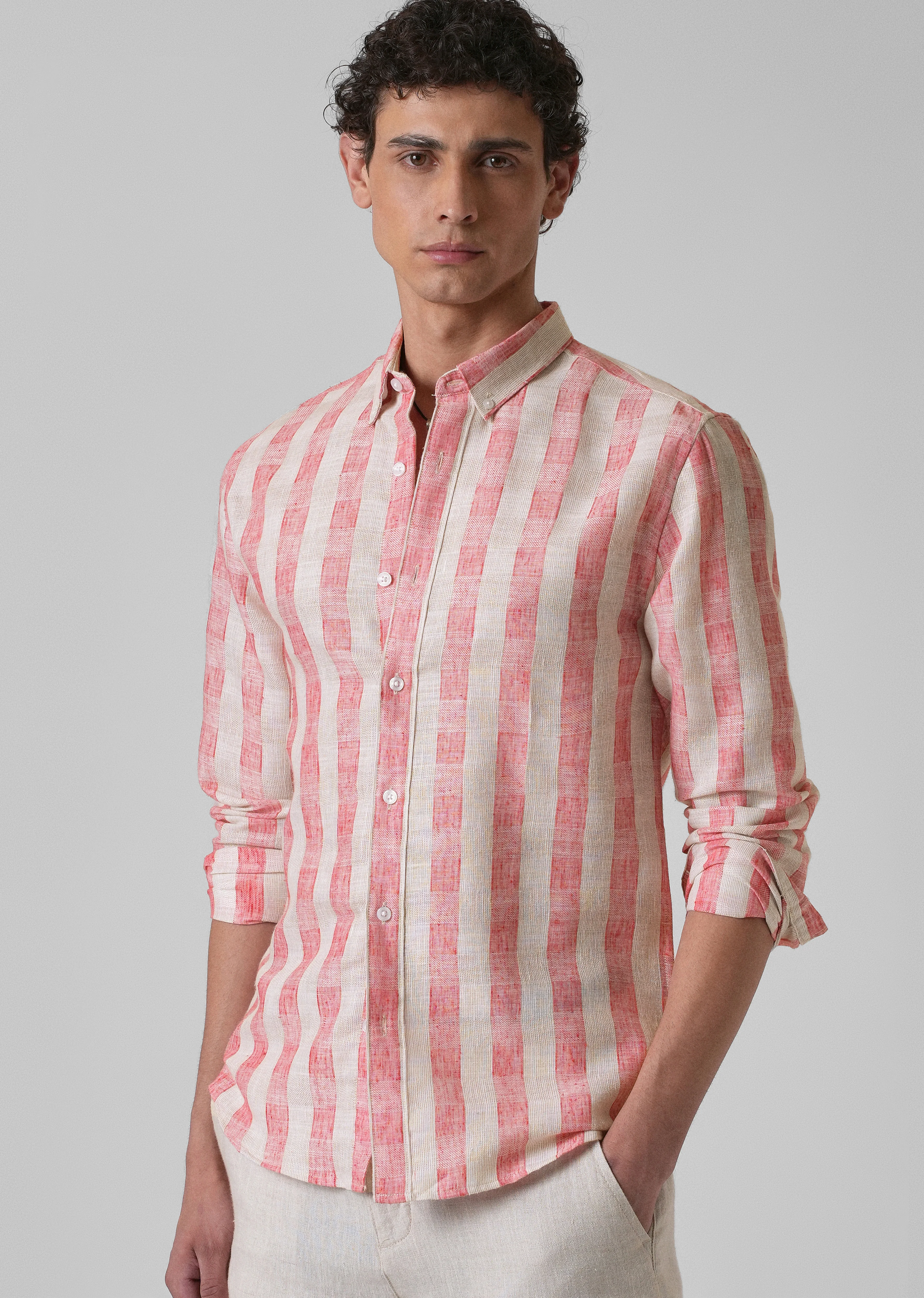 Pink Cosmos Blended Linen shirt - Image 7