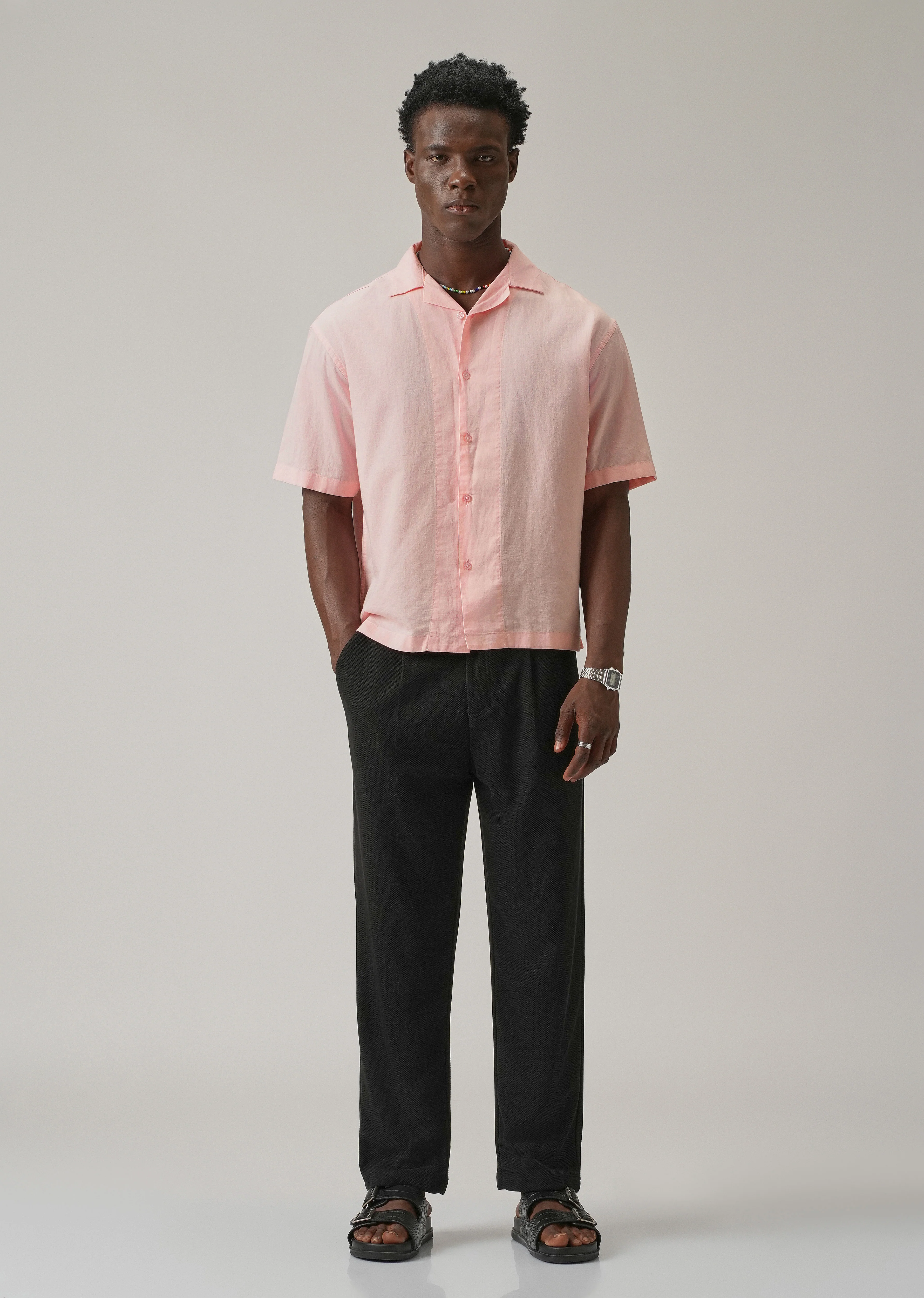 Pink Cotton/Linen Shirt - Image 6