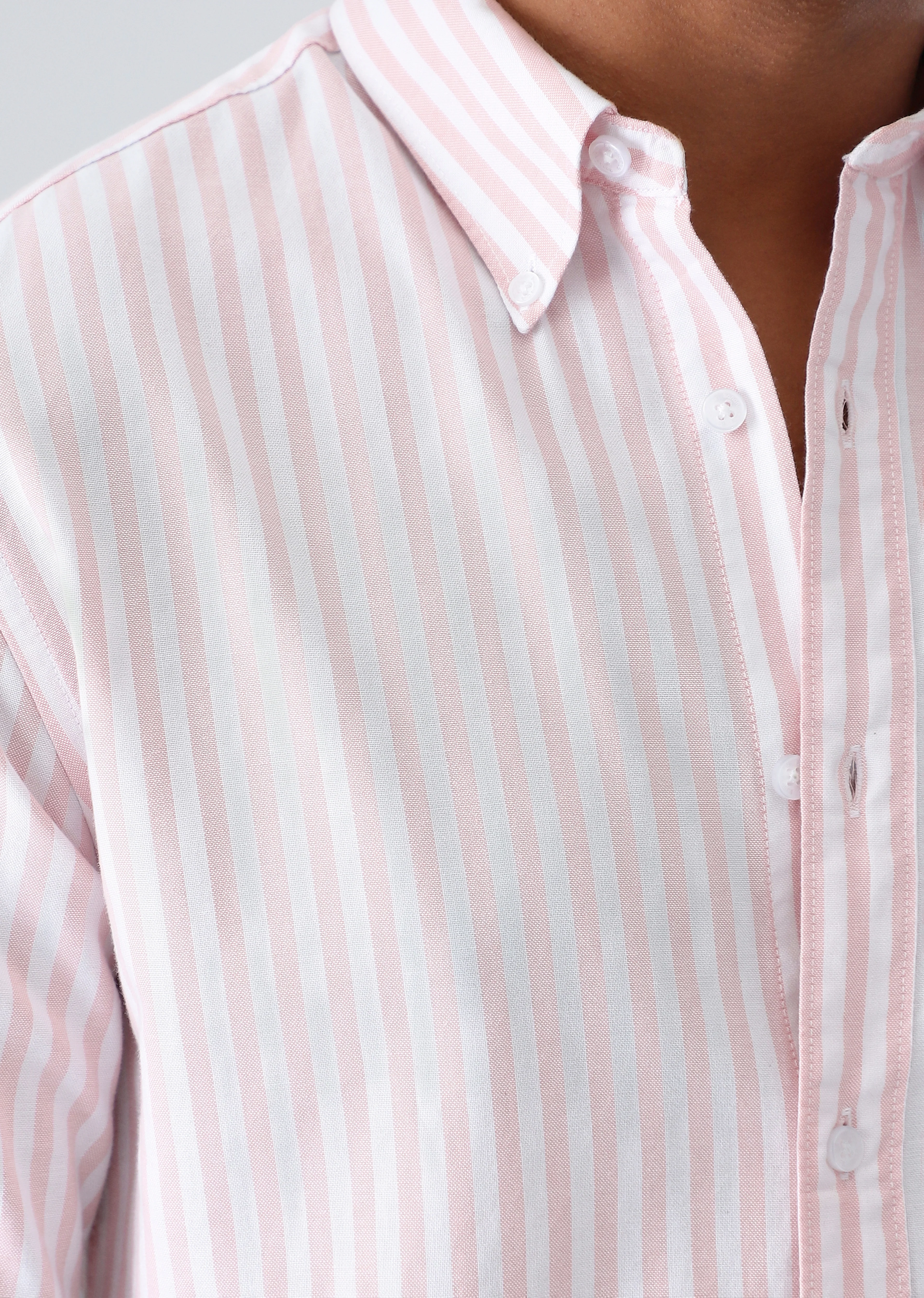 Pink Cotton Oxford Stripe Shirt - Image 2