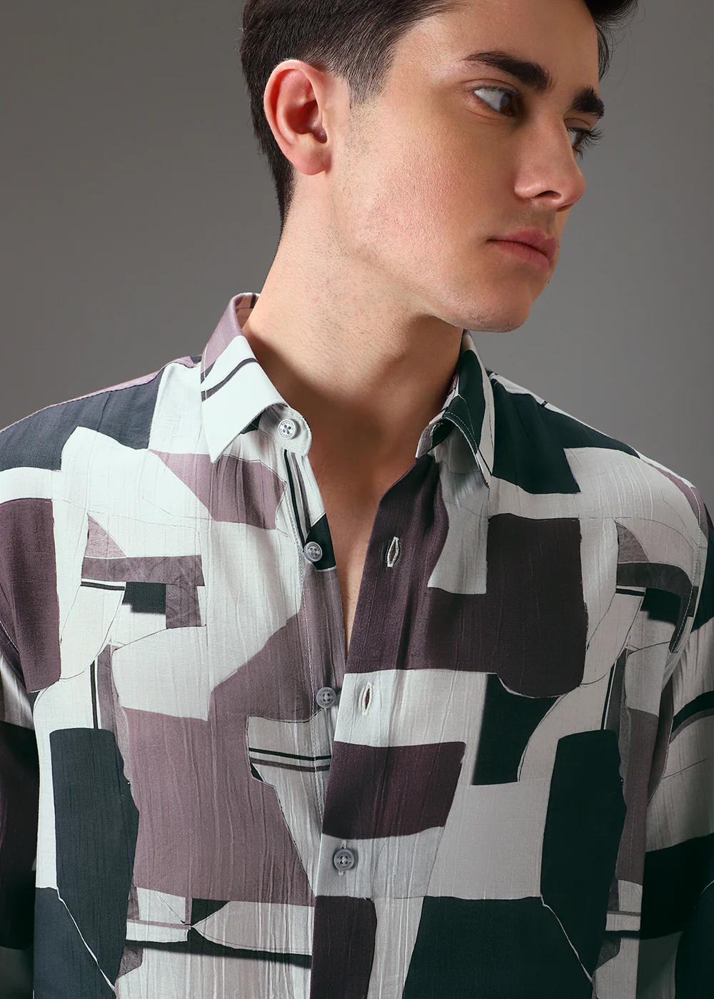 Pink Crushed Printed Shirt - Image 2