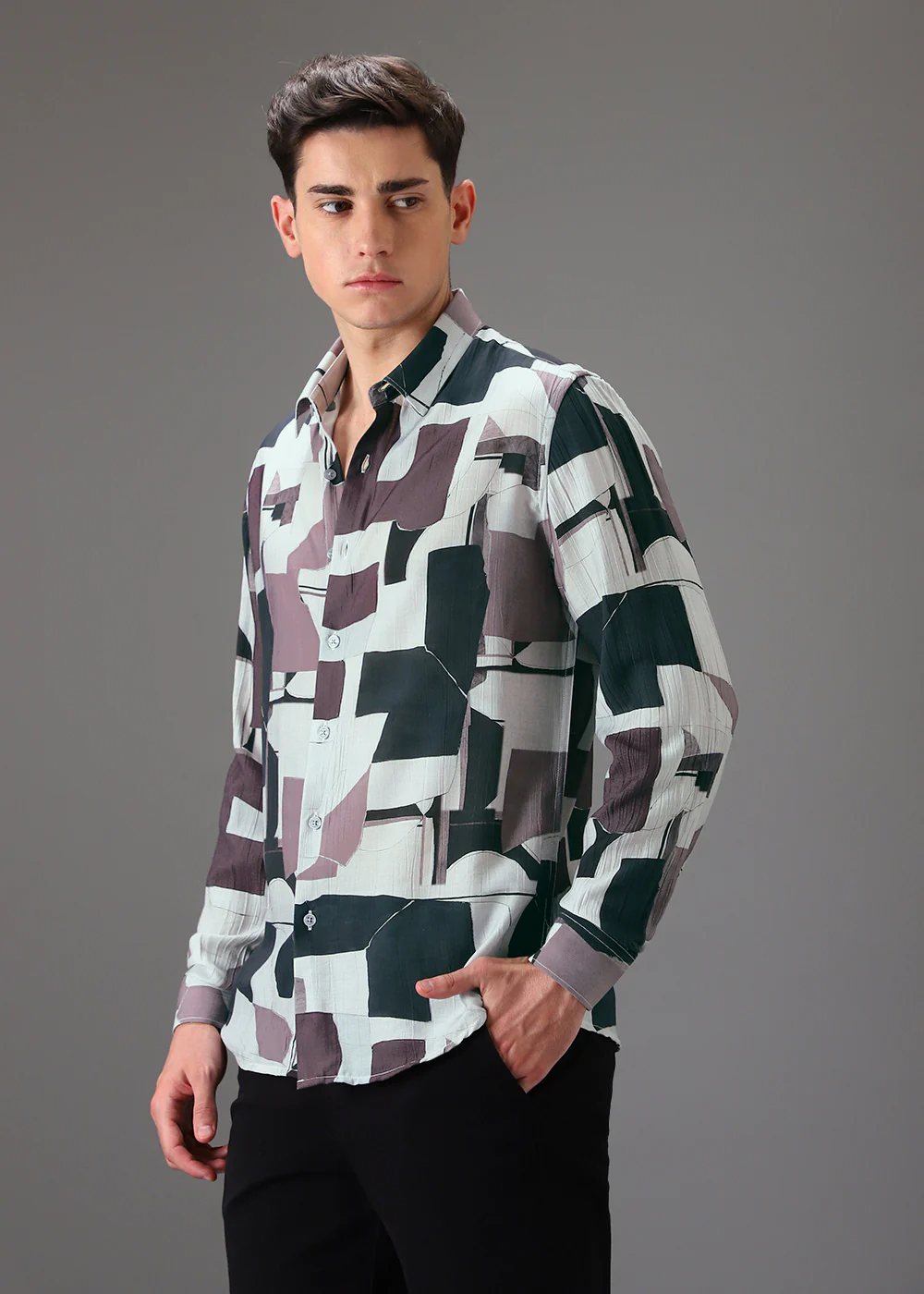 Pink Crushed Printed Shirt - Image 5