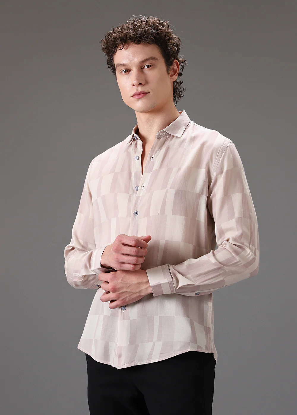 Pink Nude Printed Shirt - Image 5