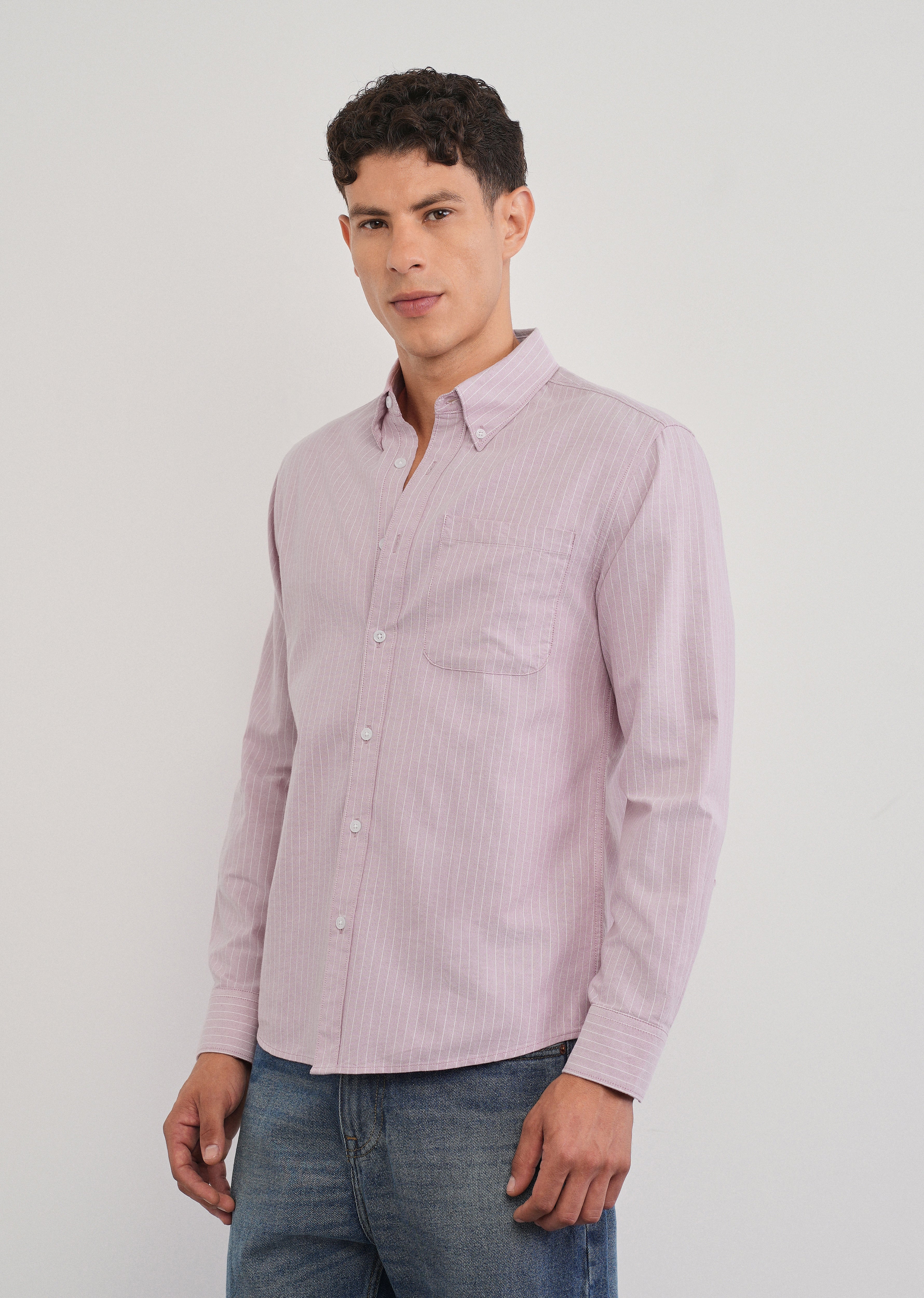 Pink Pinstripe Cotton Shirt - Image 3