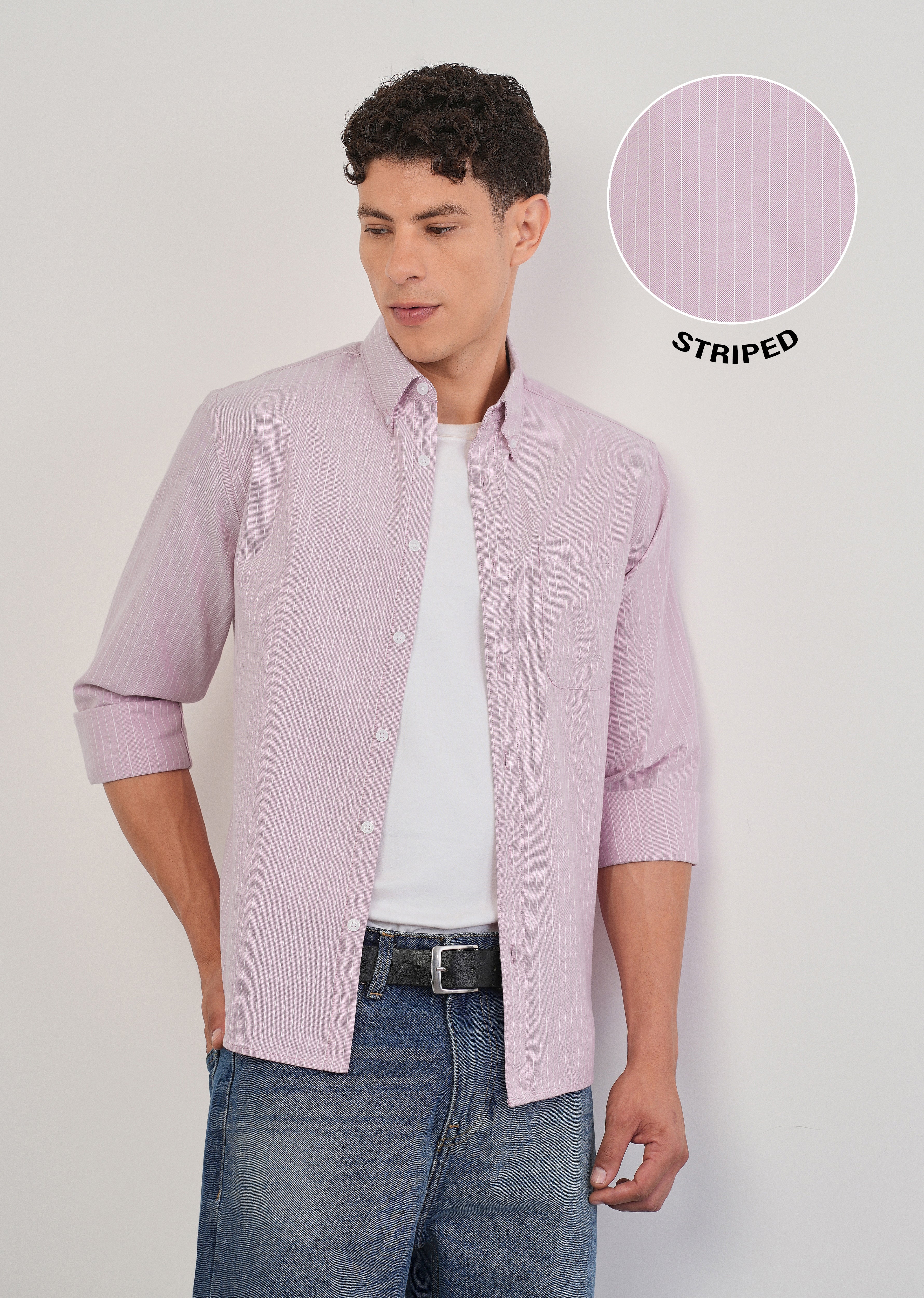 Pink Pinstripe Cotton Shirt - Image 7