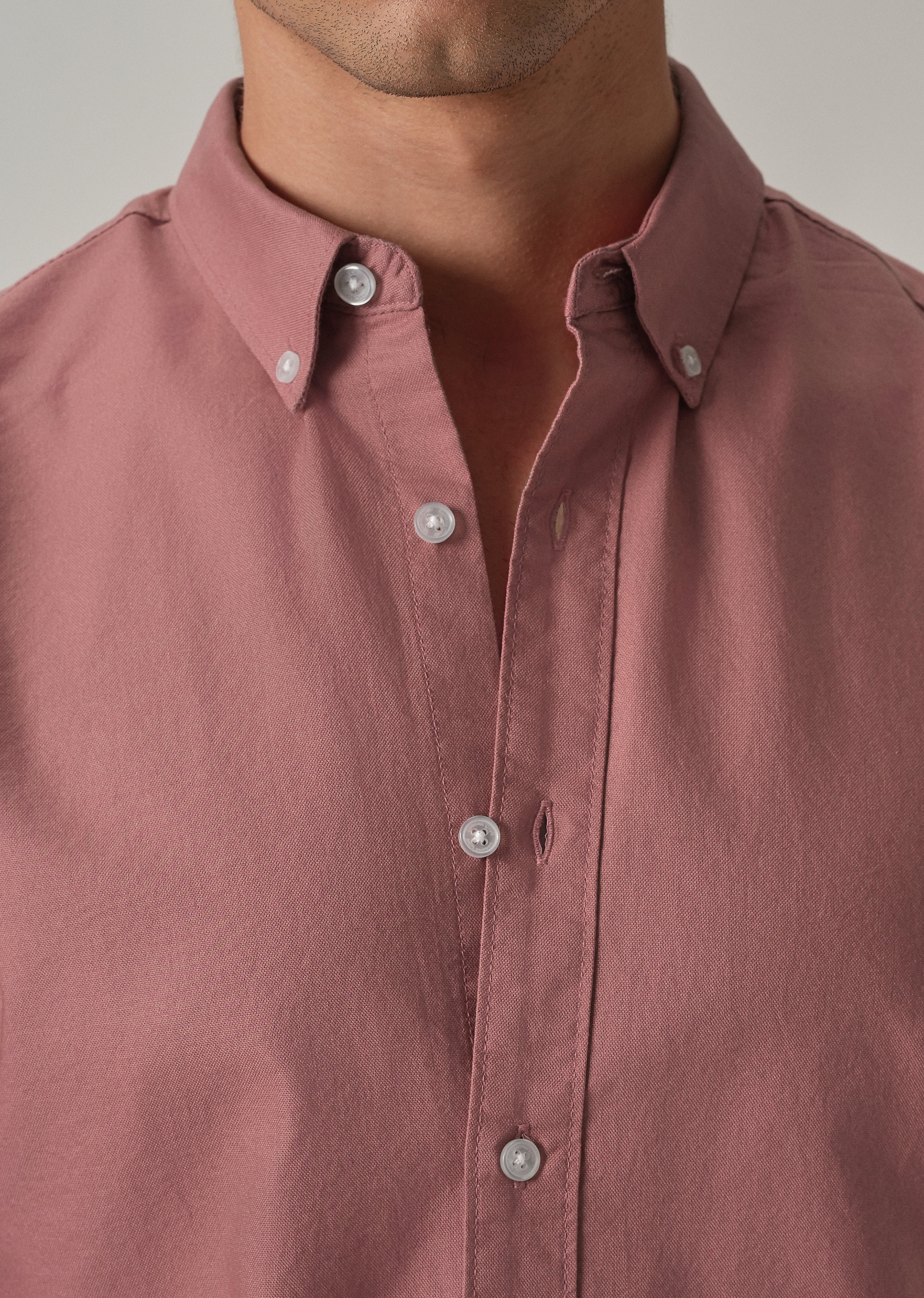 Pink Plain Elbow Patch Oxford Shirt - Image 6