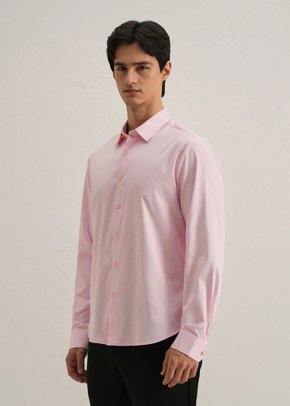 Pink Plain Stitchless Placket Shirt - Image 5