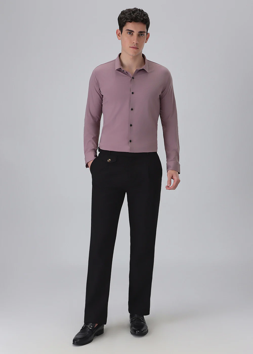 Pink Plain Stitchless Stretch Shirt - Image 6