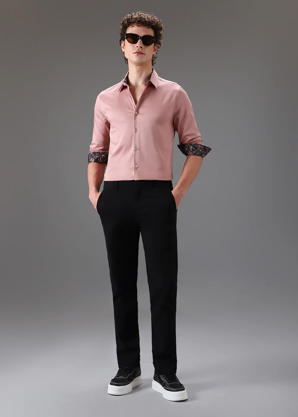 Pink Printed Cuff Shirt - Image 7