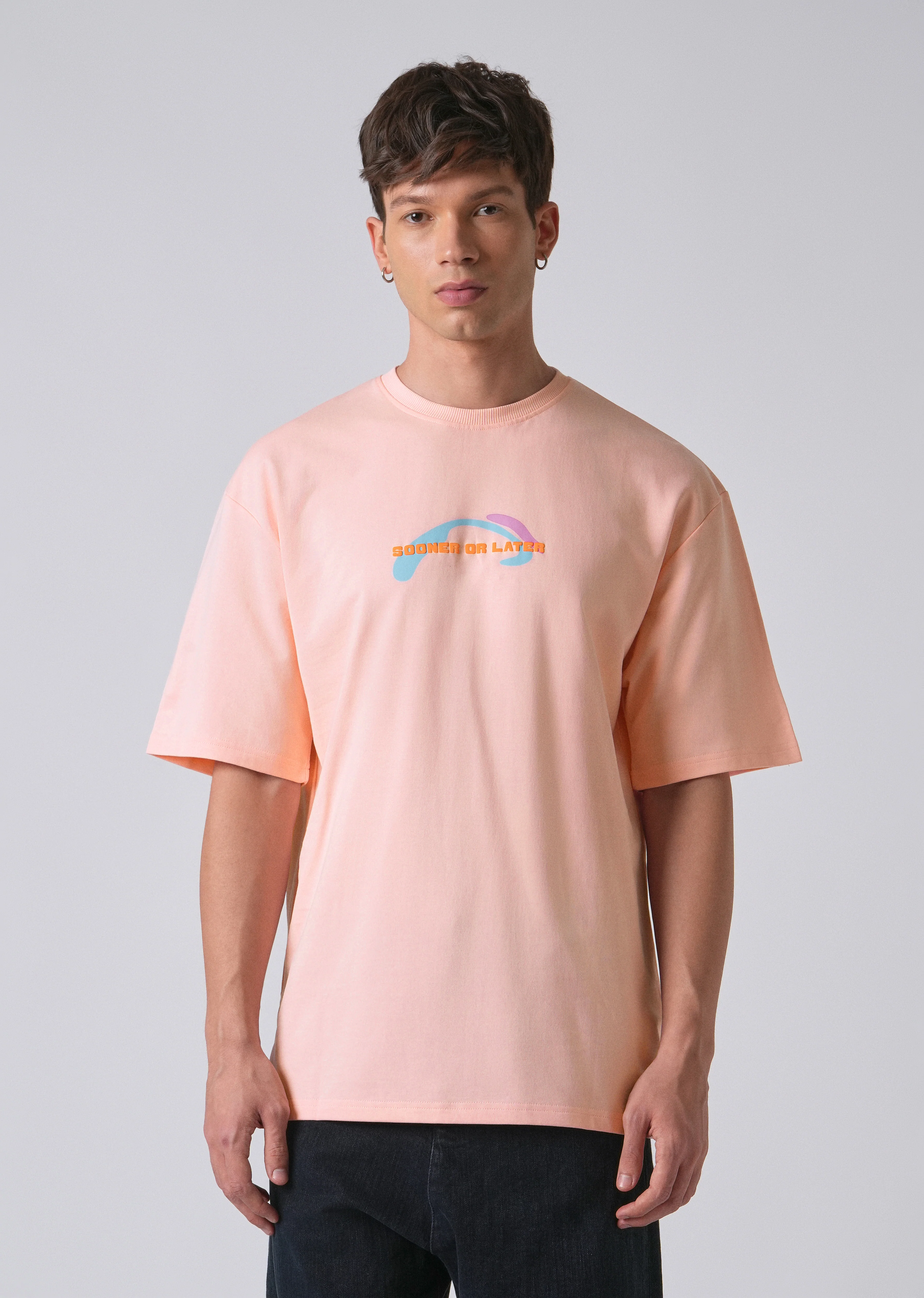 Pink Printed Oversized T-shirt - Image 3