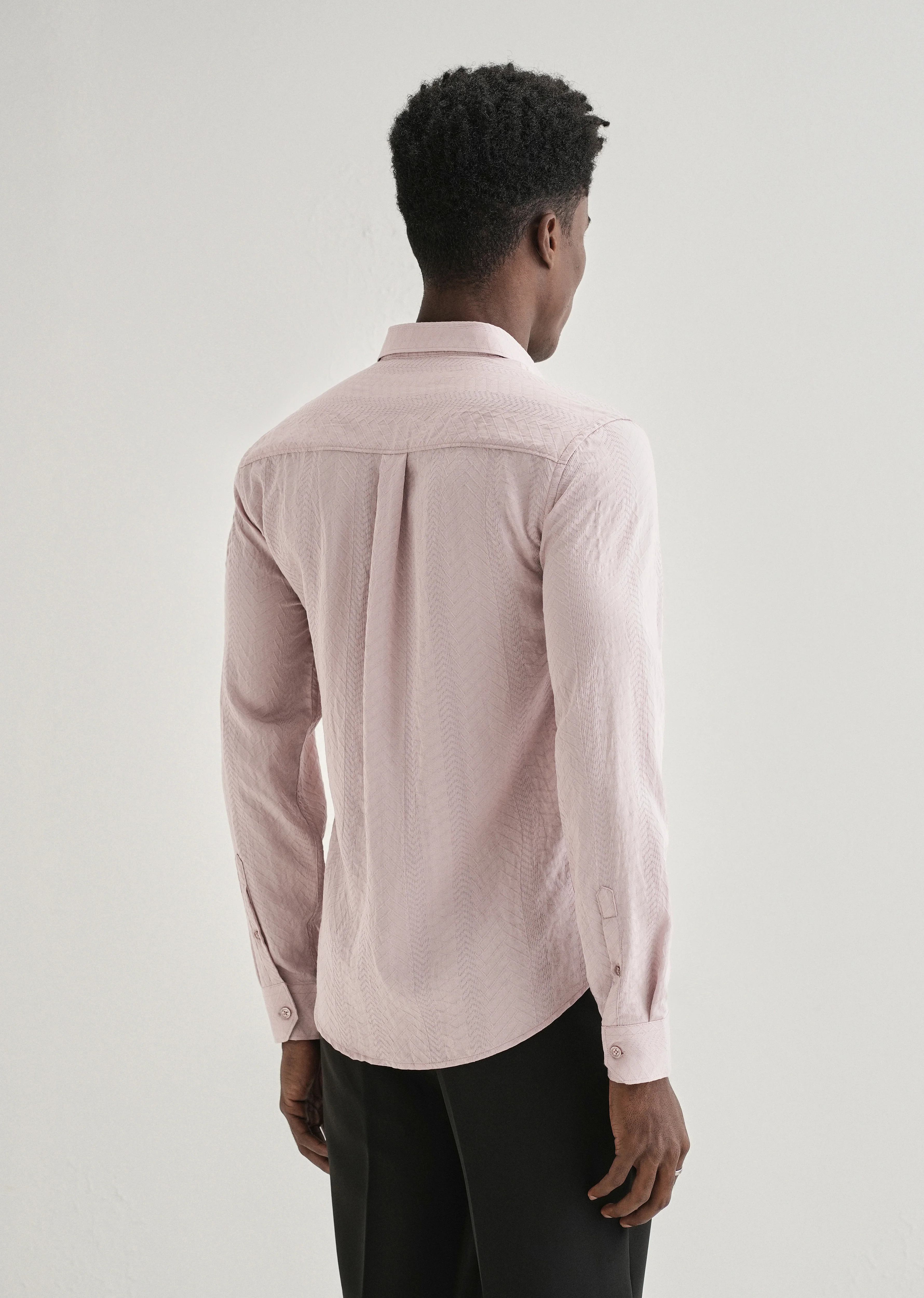 Pink Self Patterned Shirt - Image 3