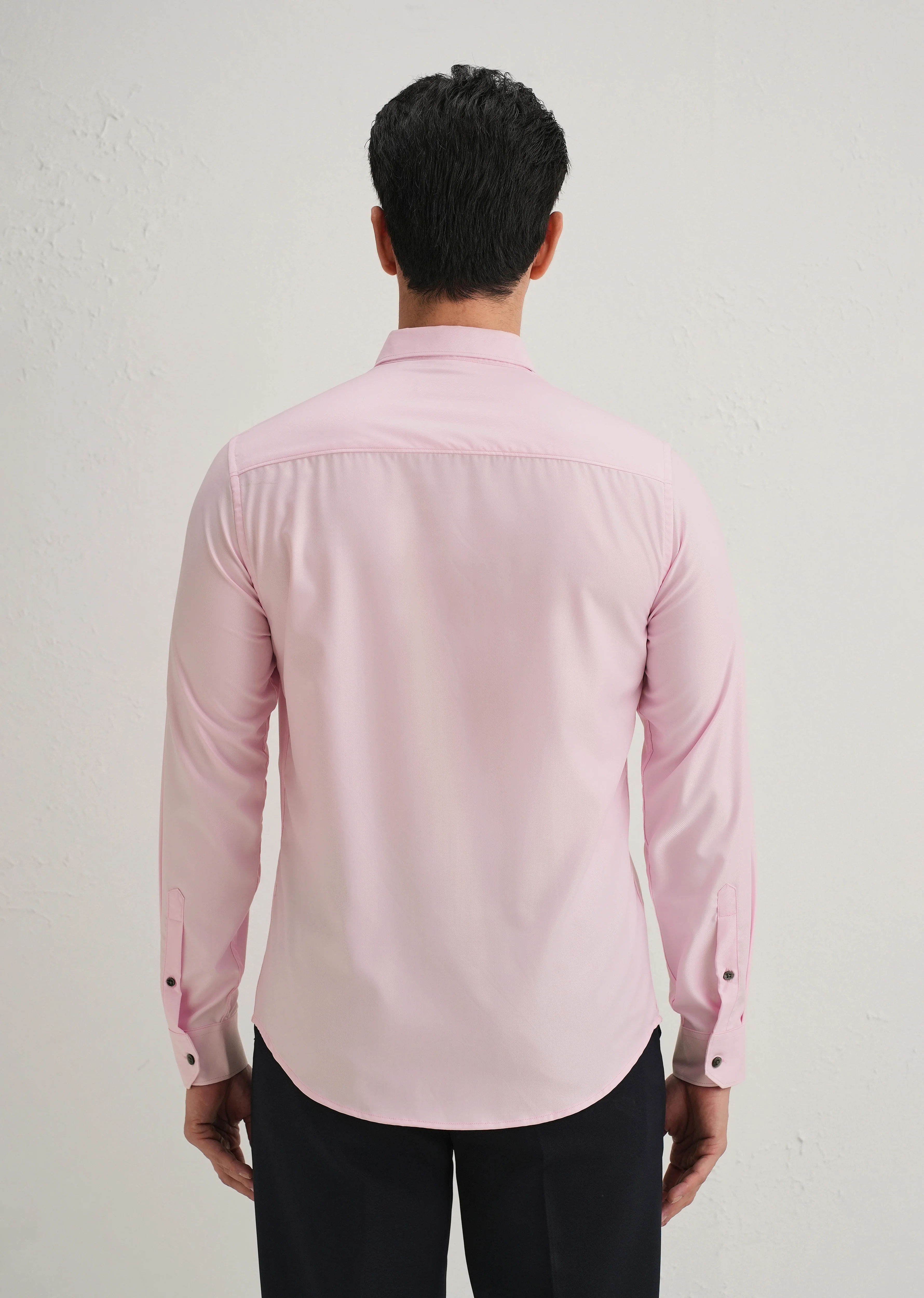 Pink Stitchless Placket Premium Wrinkle-Free Shirt - Image 3