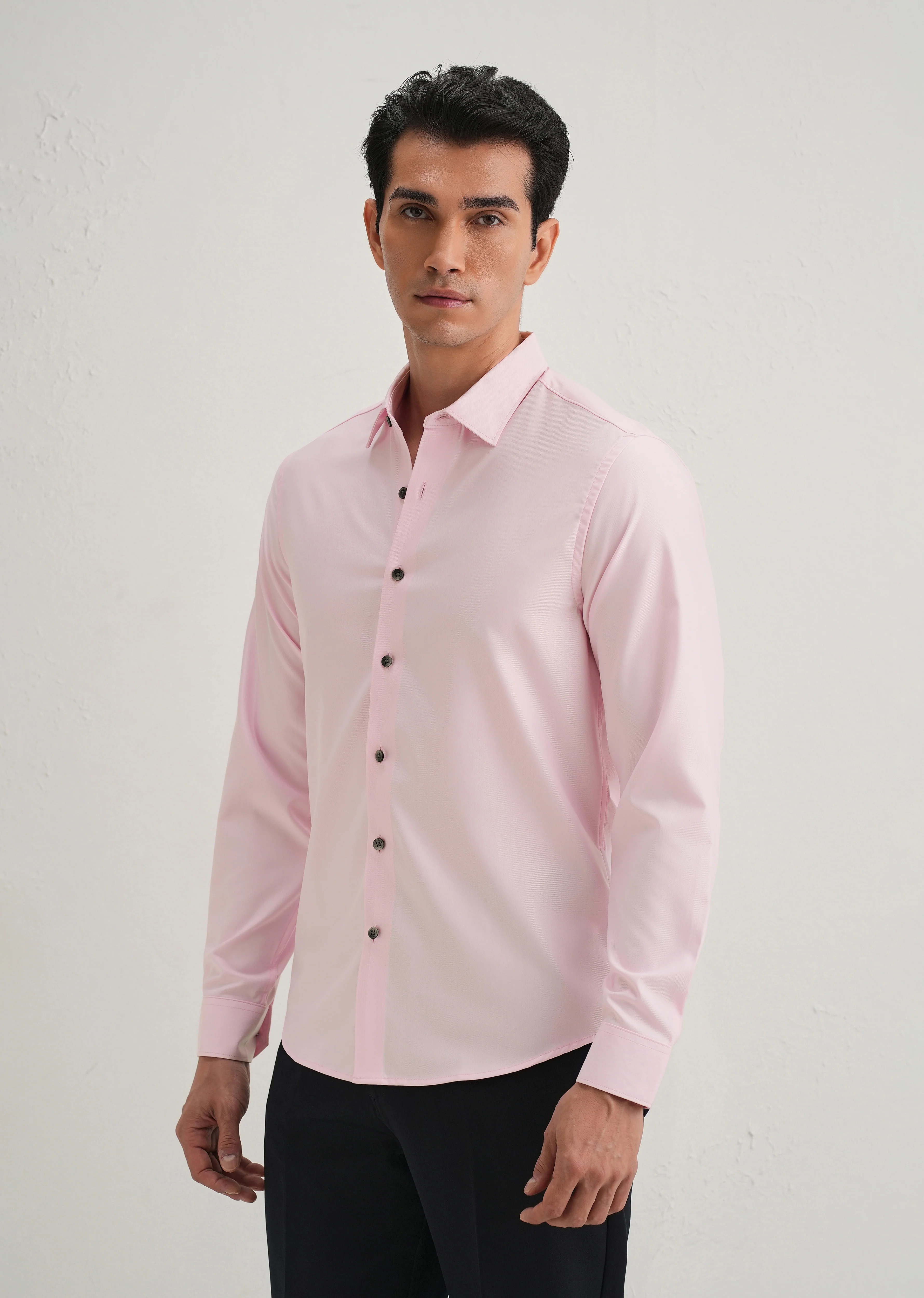 Pink Stitchless Placket Premium Wrinkle-Free Shirt - Image 5