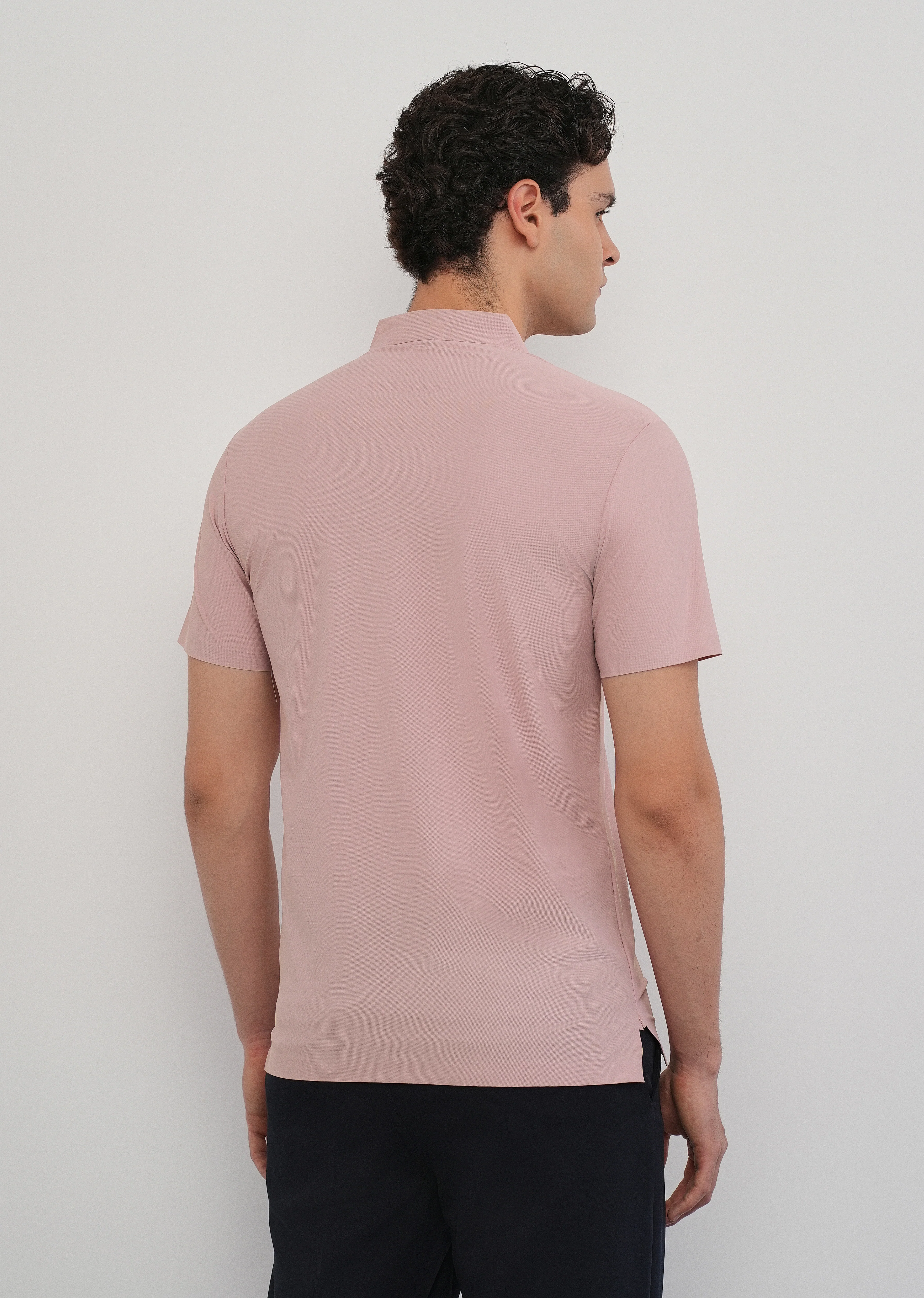 Pink Stitchless Polo Collar T-Shirt - Image 2