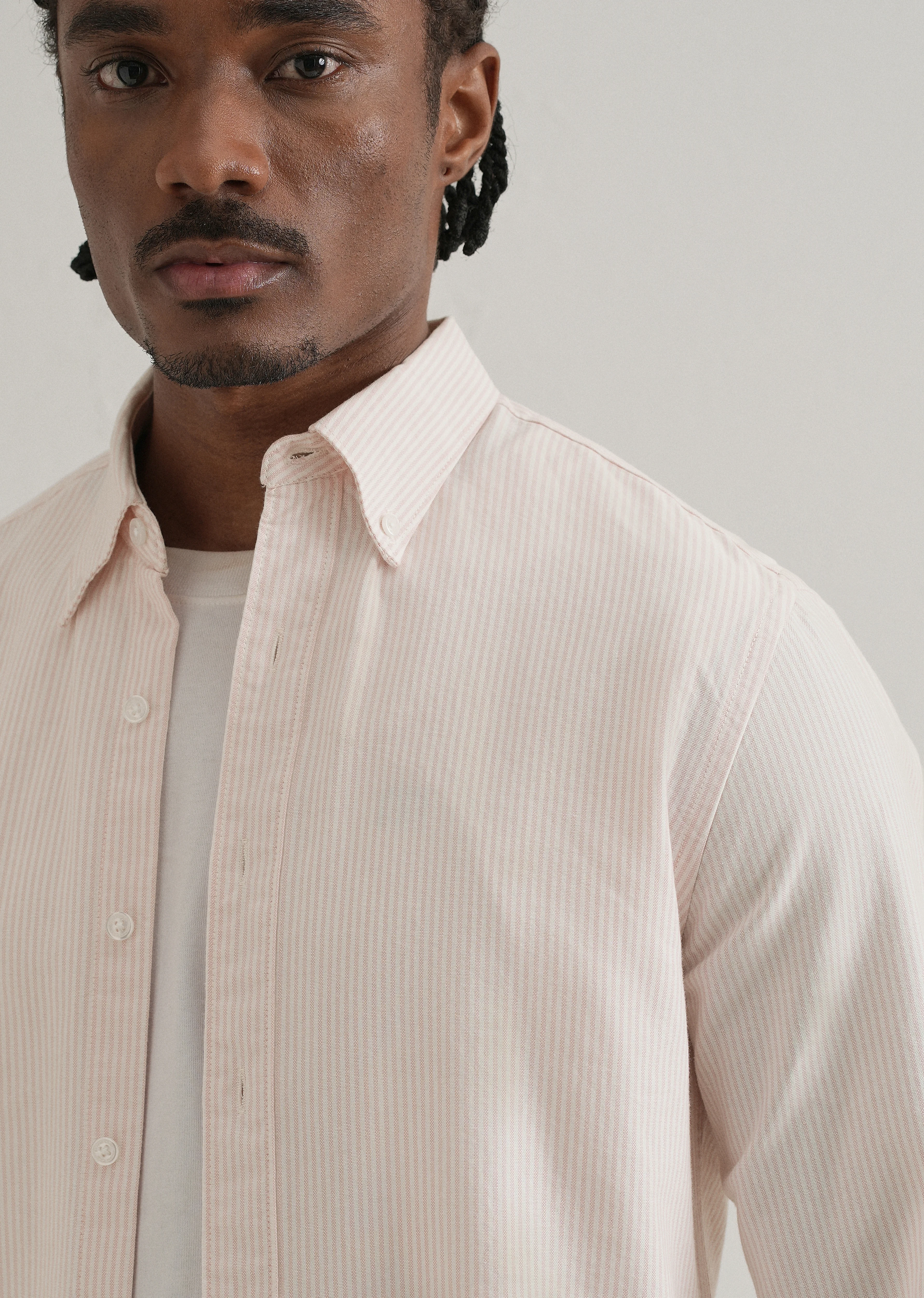 Pink Vertical Striped Cotton Shirt - Image 2