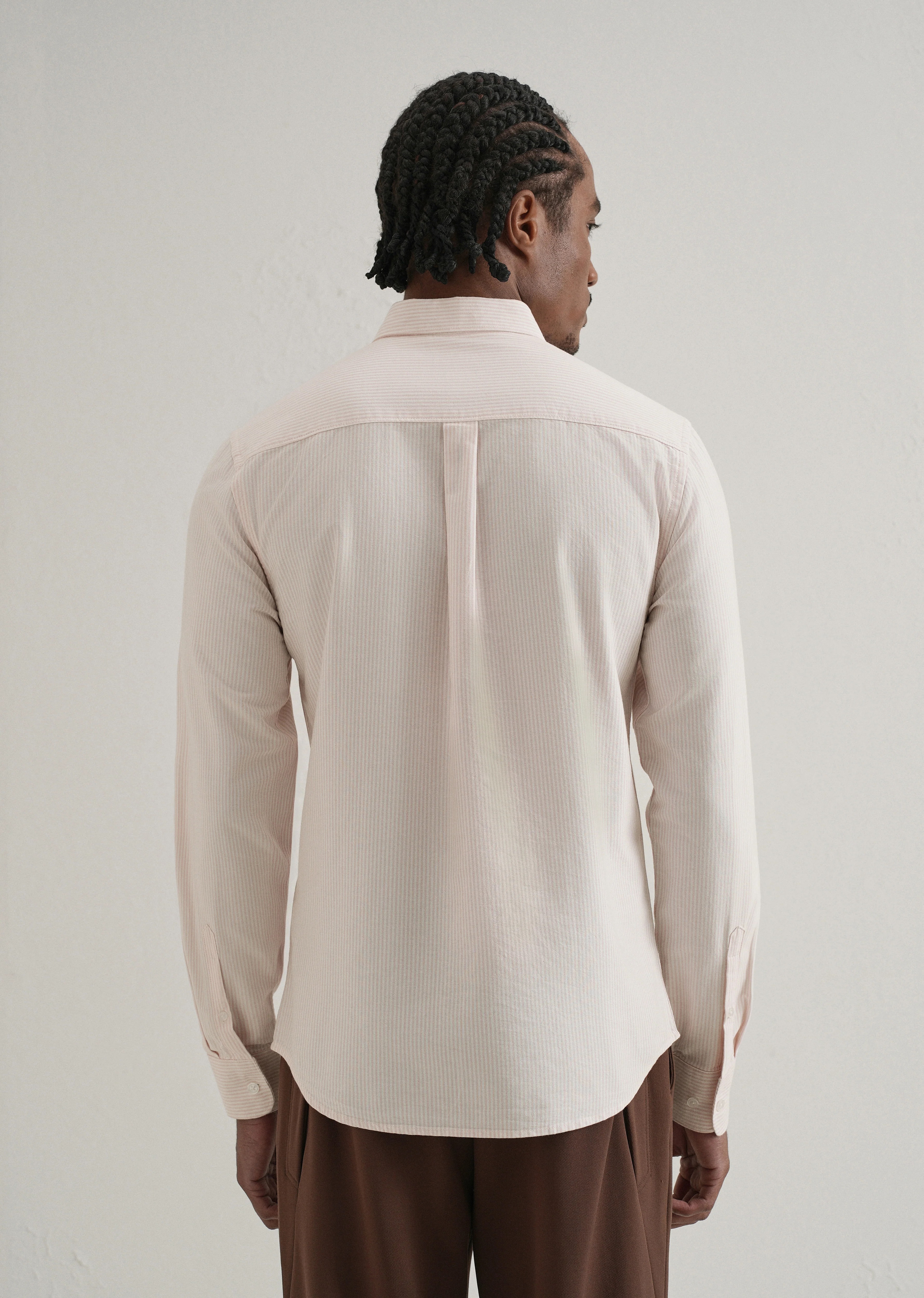 Pink Vertical Striped Cotton Shirt - Image 3
