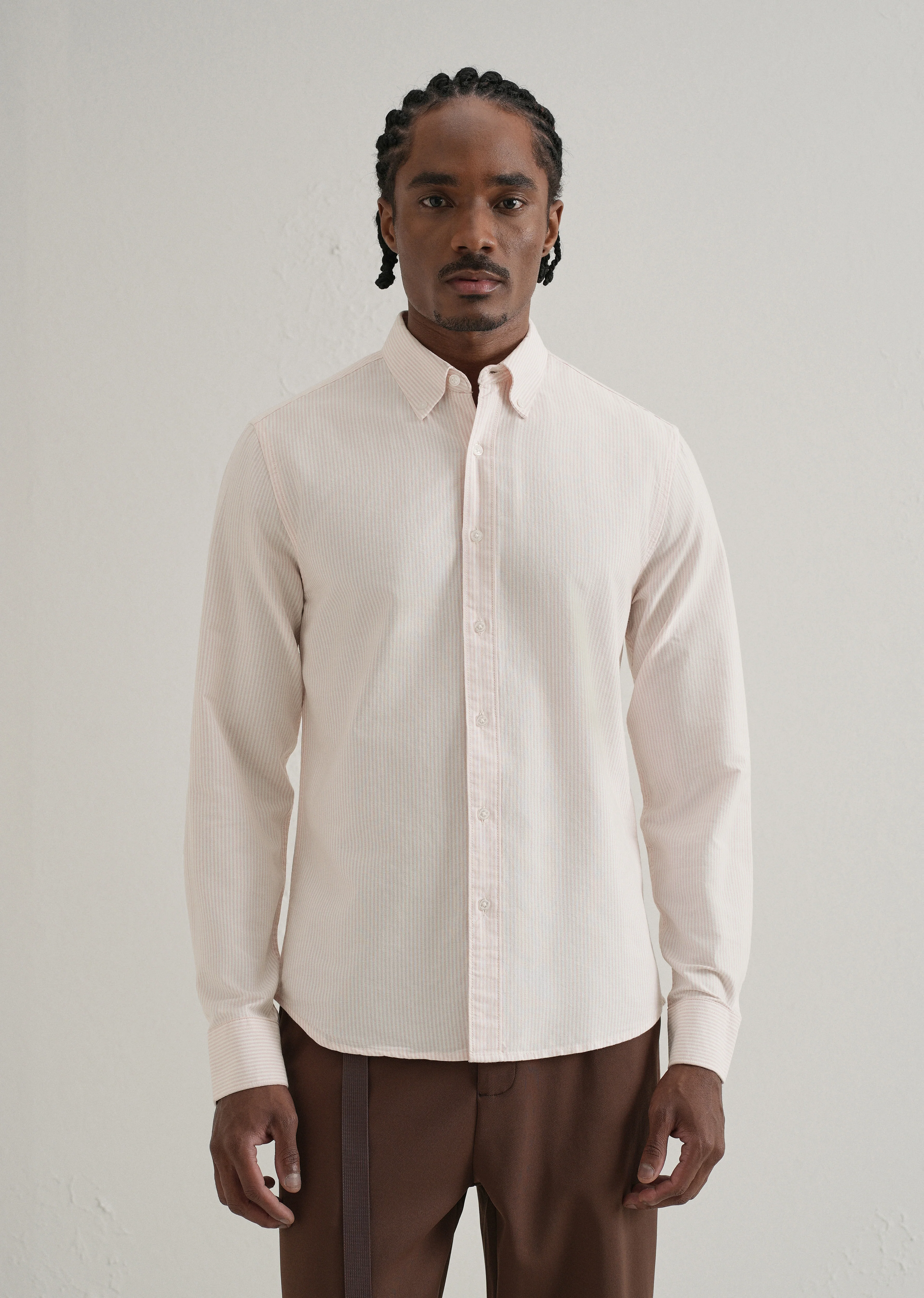 Pink Vertical Striped Cotton Shirt - Image 4