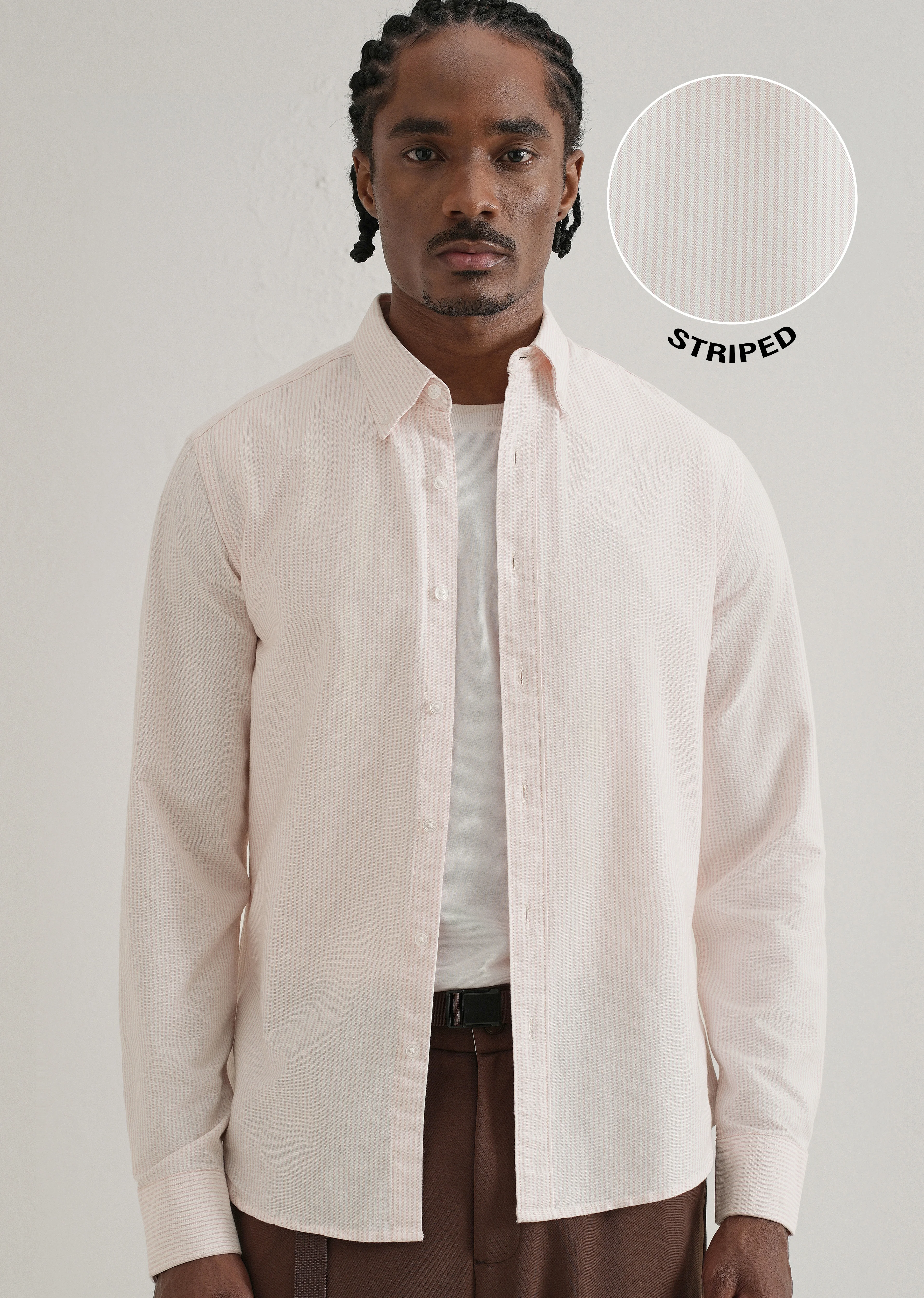 Pink Vertical Striped Cotton Shirt - Image 7