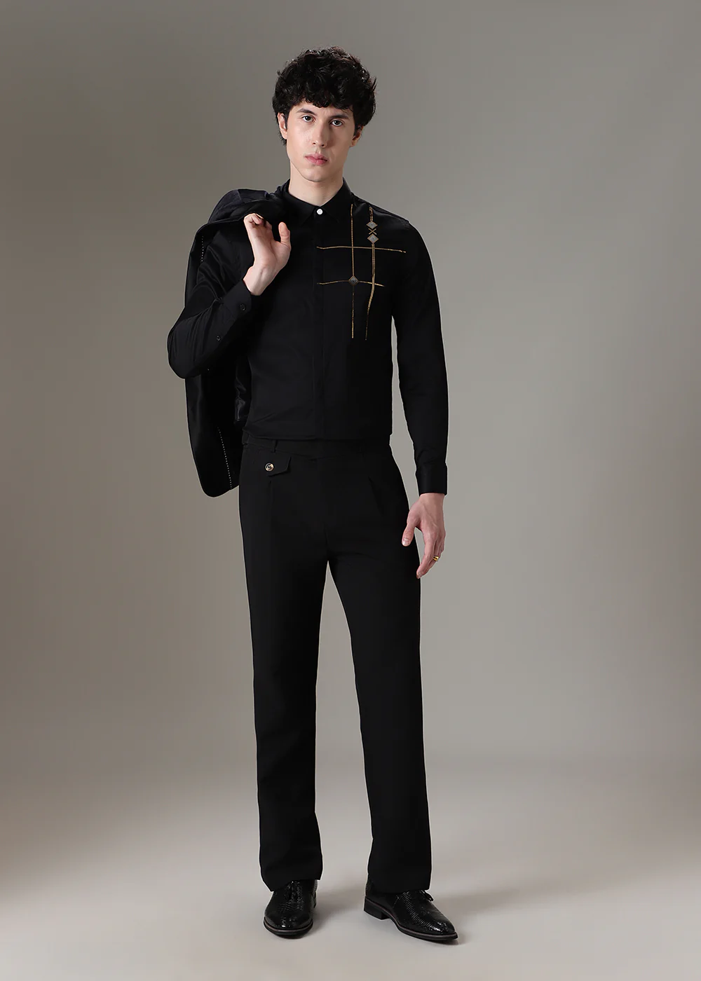 Plaid Diamond Black Designer Shirt - Image 6
