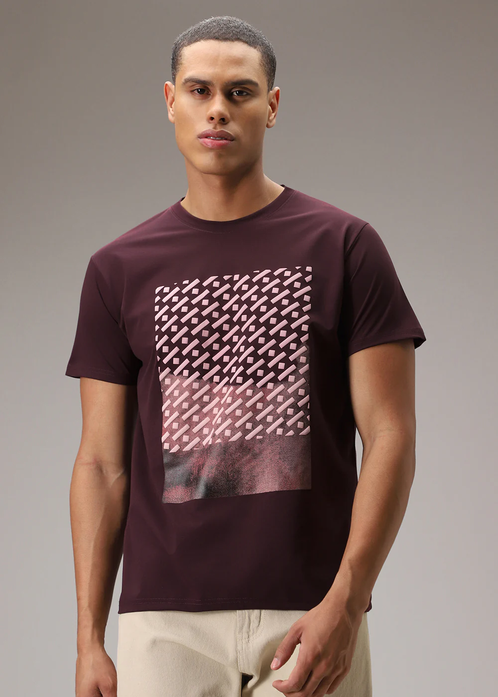 Plum Printed T-Shirt - Image 2