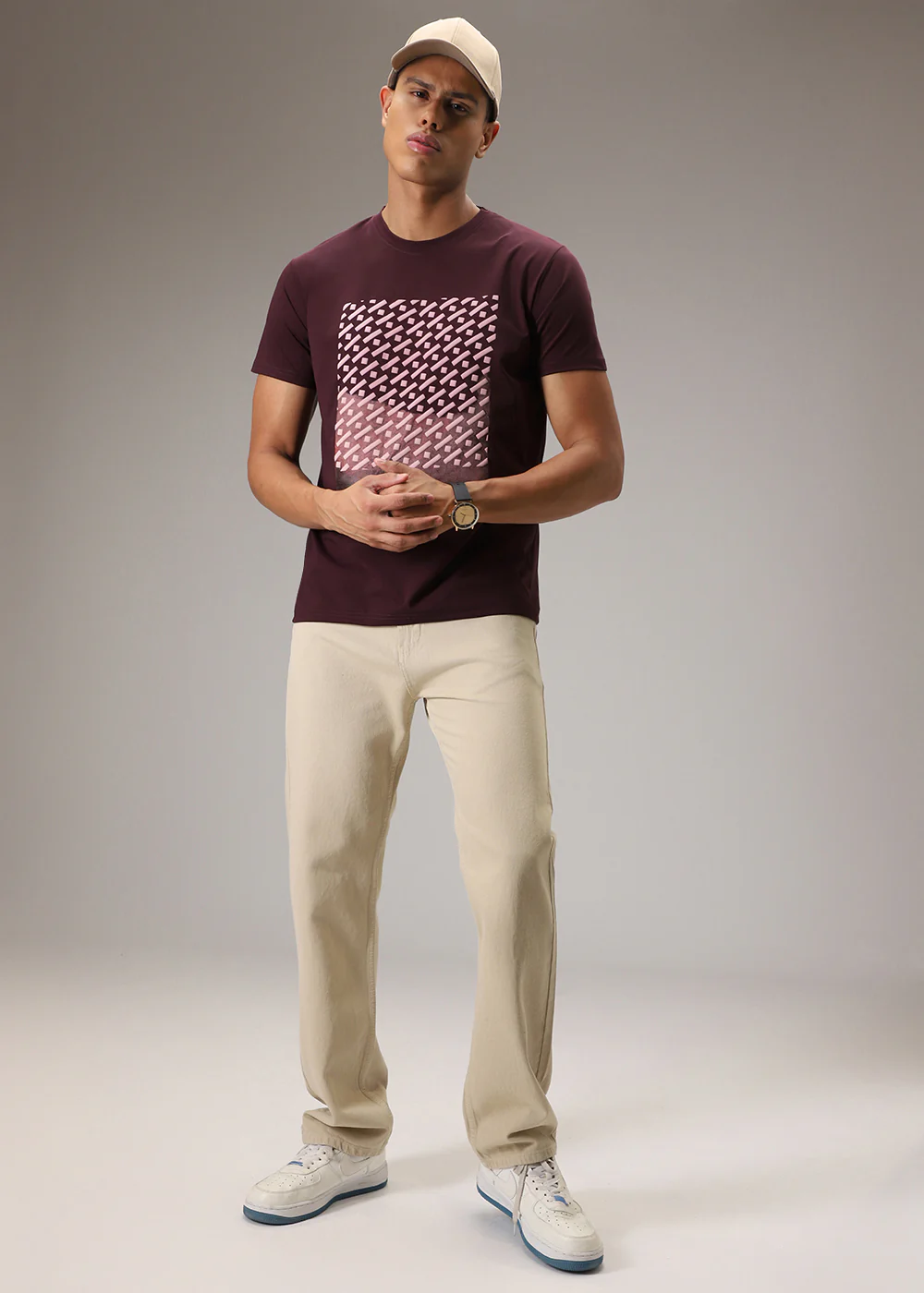 Plum Printed T-Shirt - Image 4