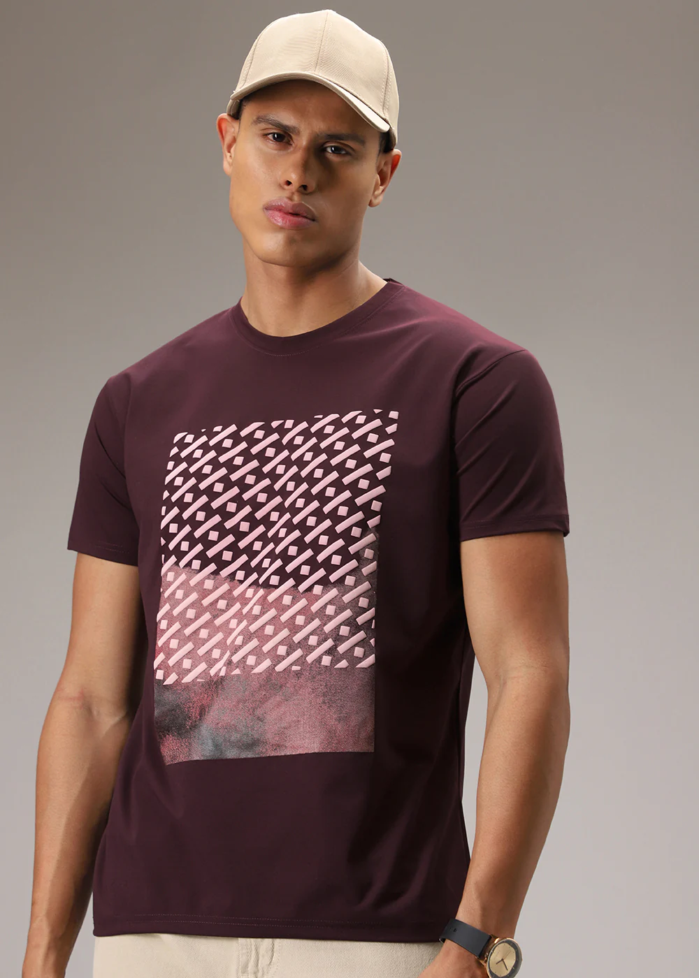 Plum Printed T-Shirt - Image 5