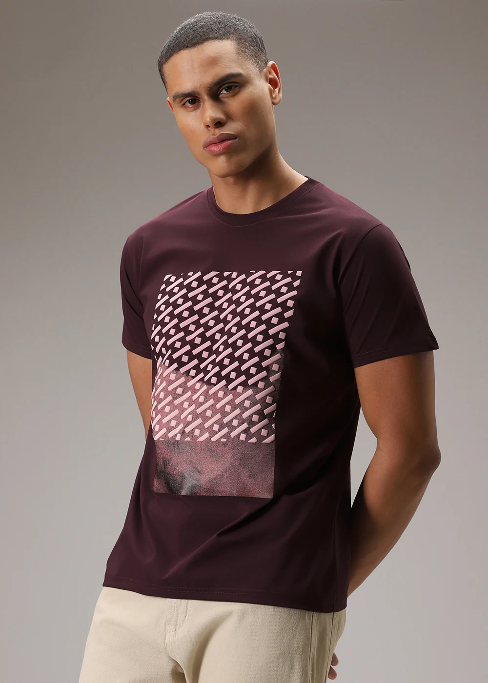 Plum Printed T-Shirt - Image 8