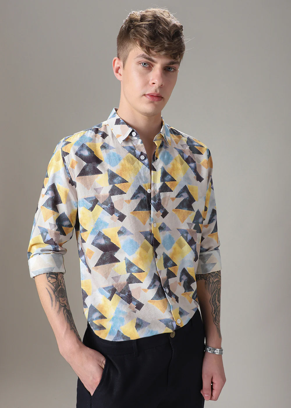 Prism Triangles Print Shirt - Image 7