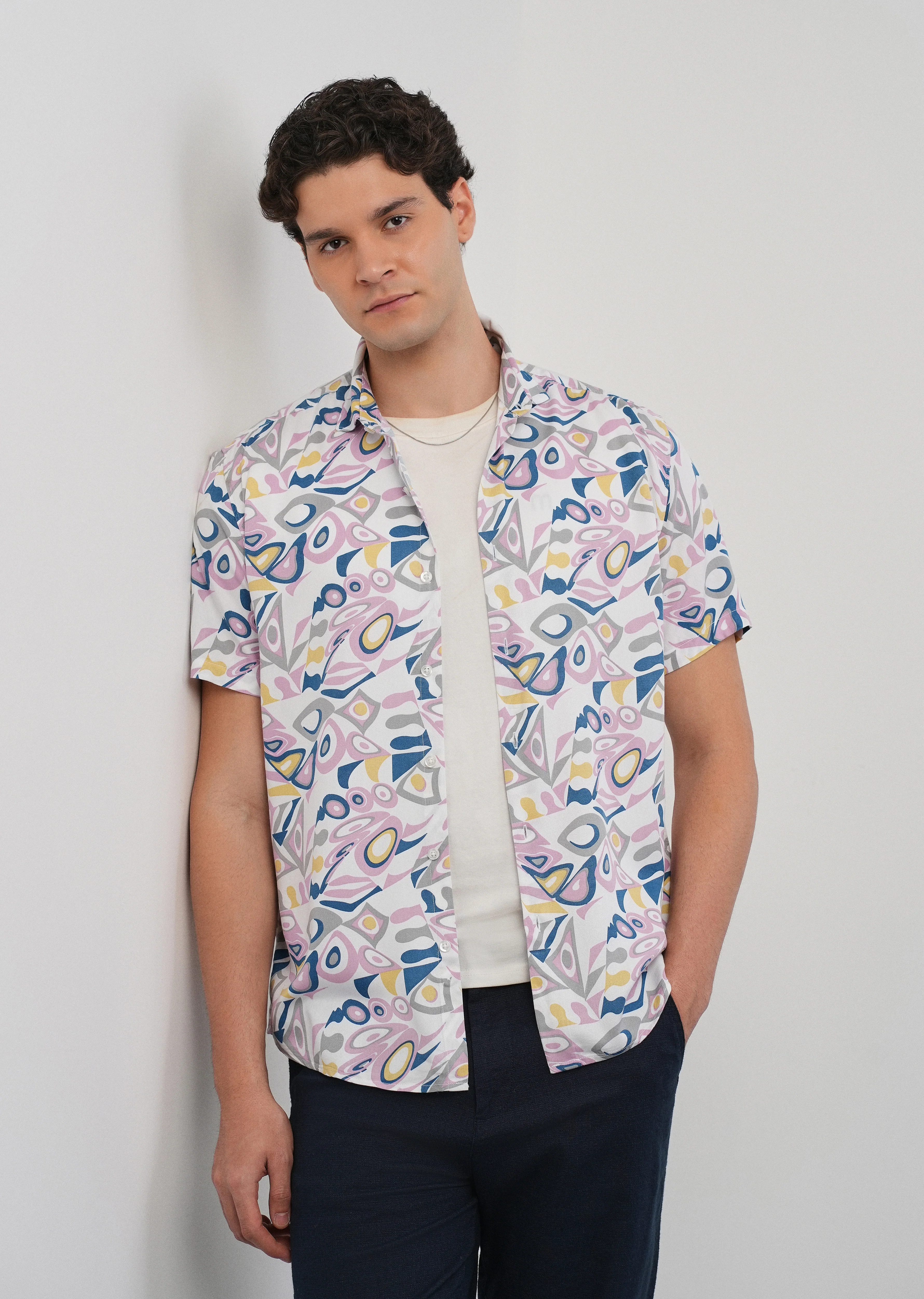 Prismatic Print Half Sleeve Shirt - Image 7