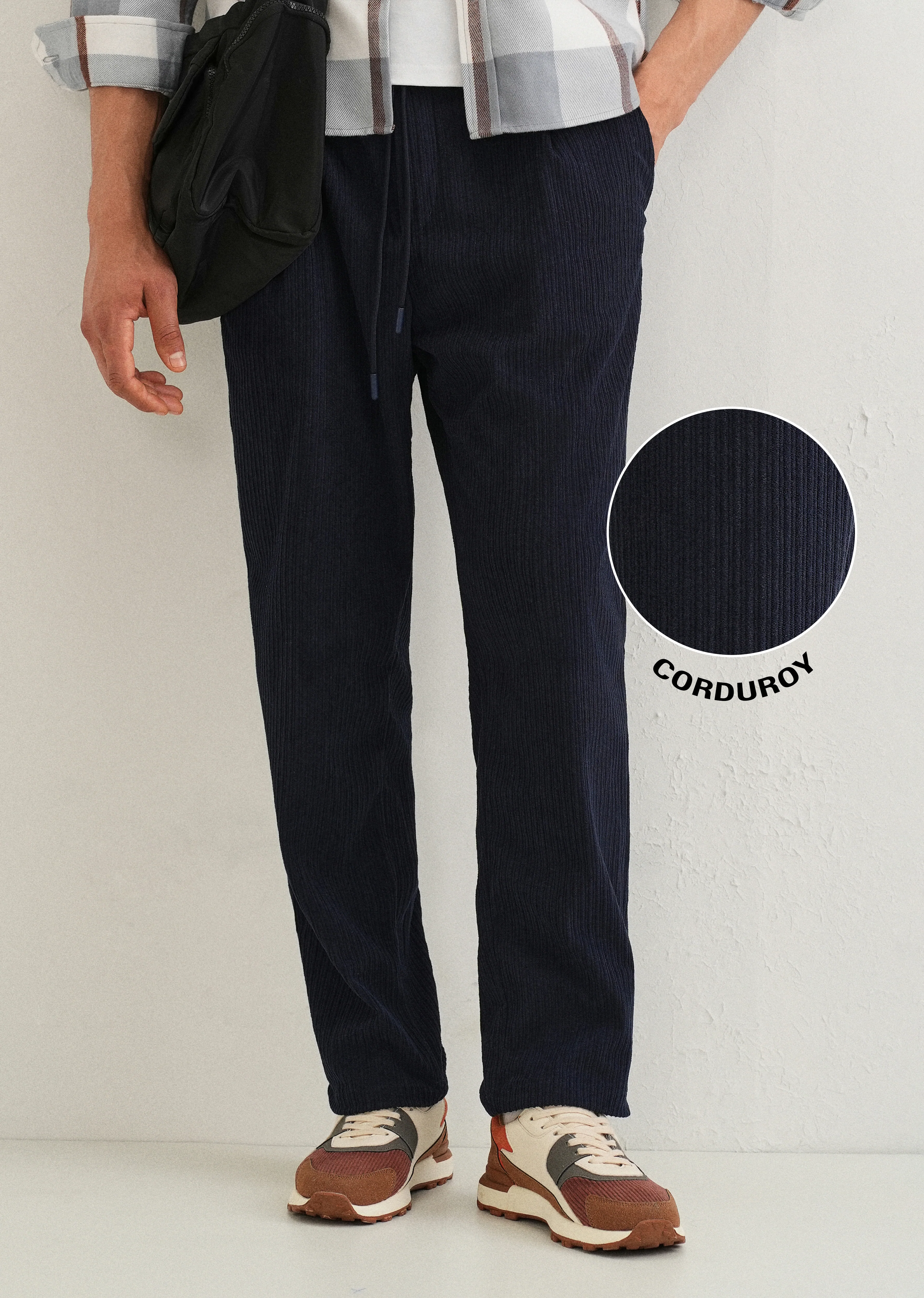 Prussian Blue Drawstring Corduroy Pant - Image 7