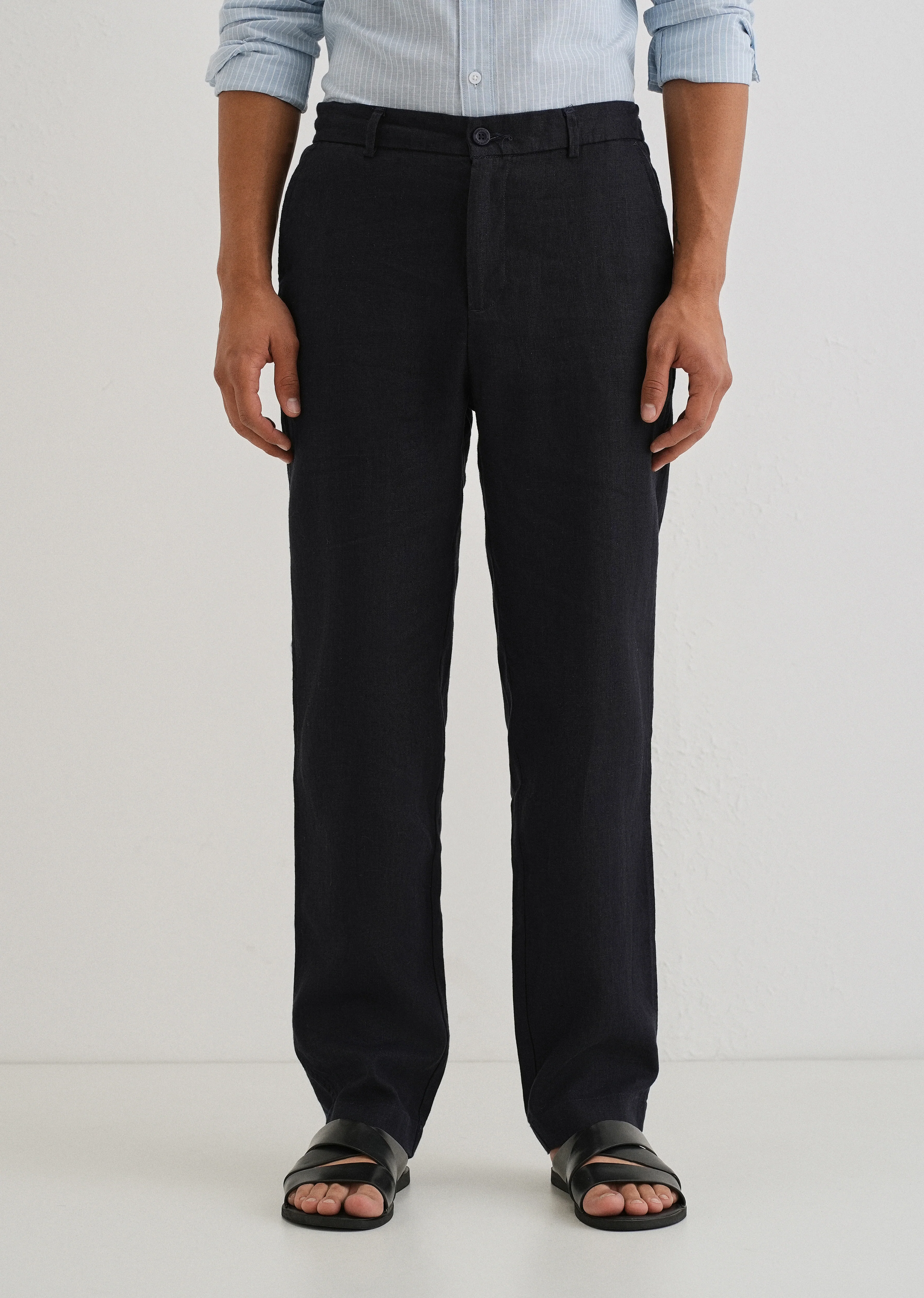 Prussian Blue Linen pant - Image 3