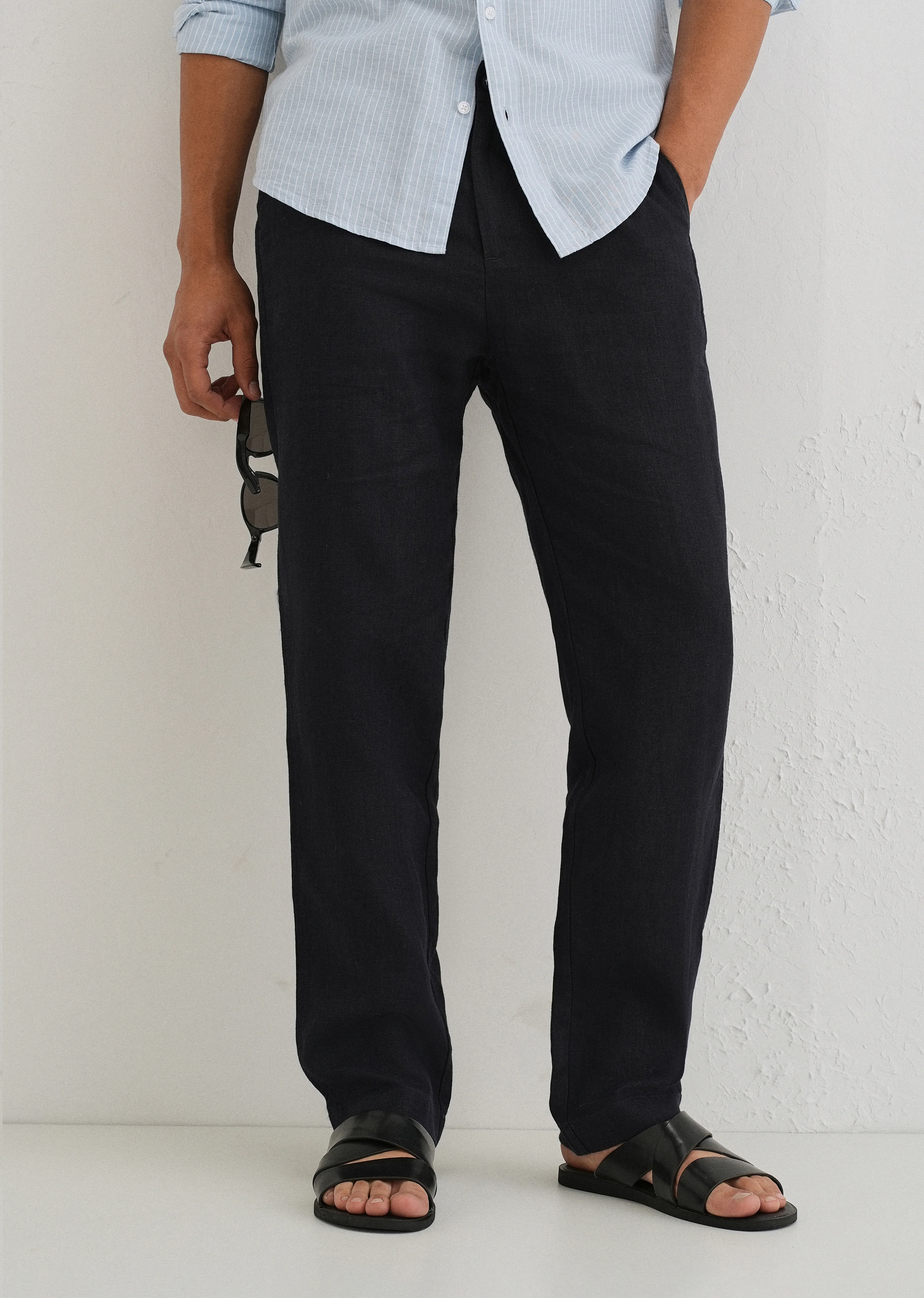 Prussian Blue Linen pant - Image 7