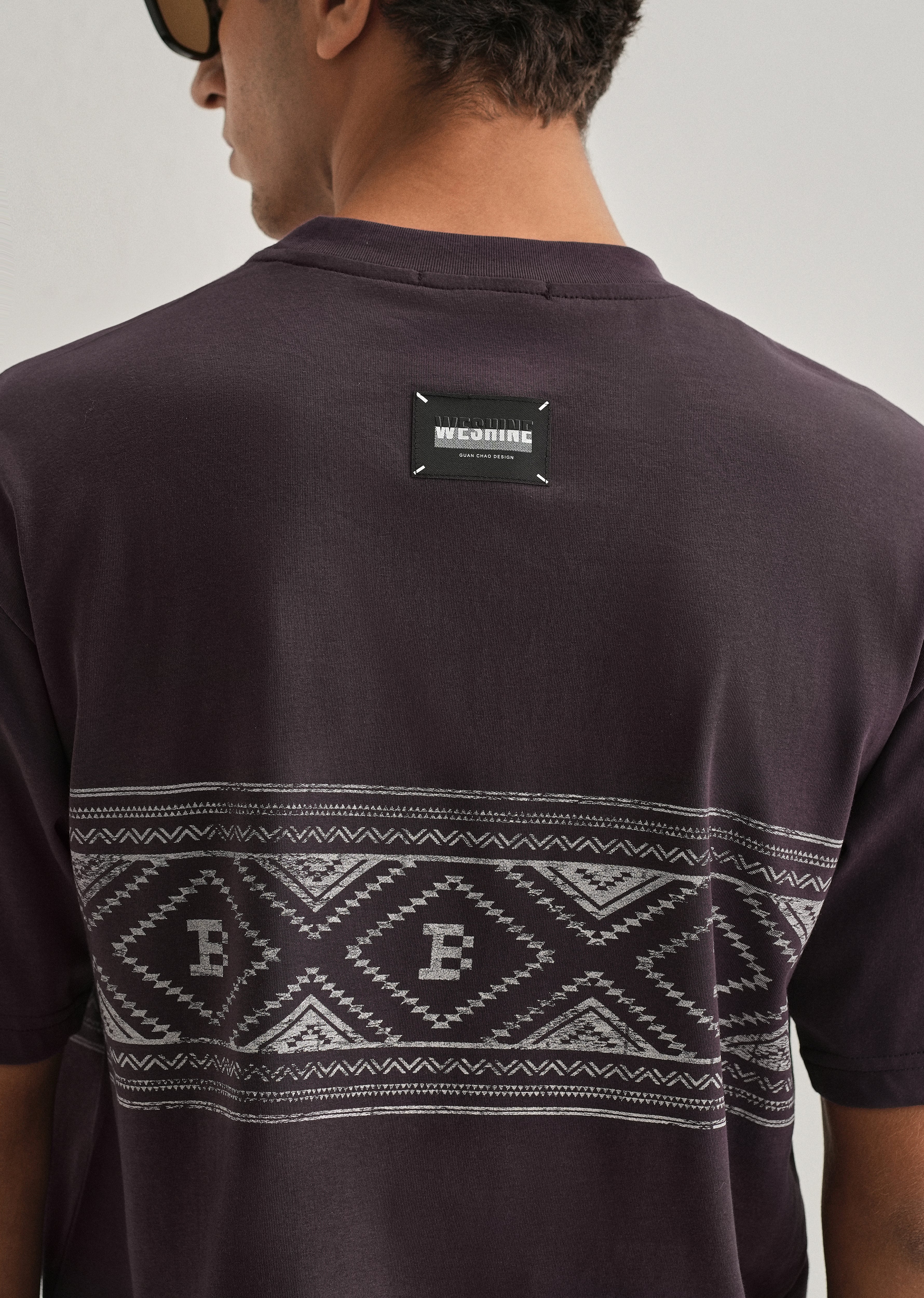 Purple Aztec Printed Oversized T-shirt - Image 2