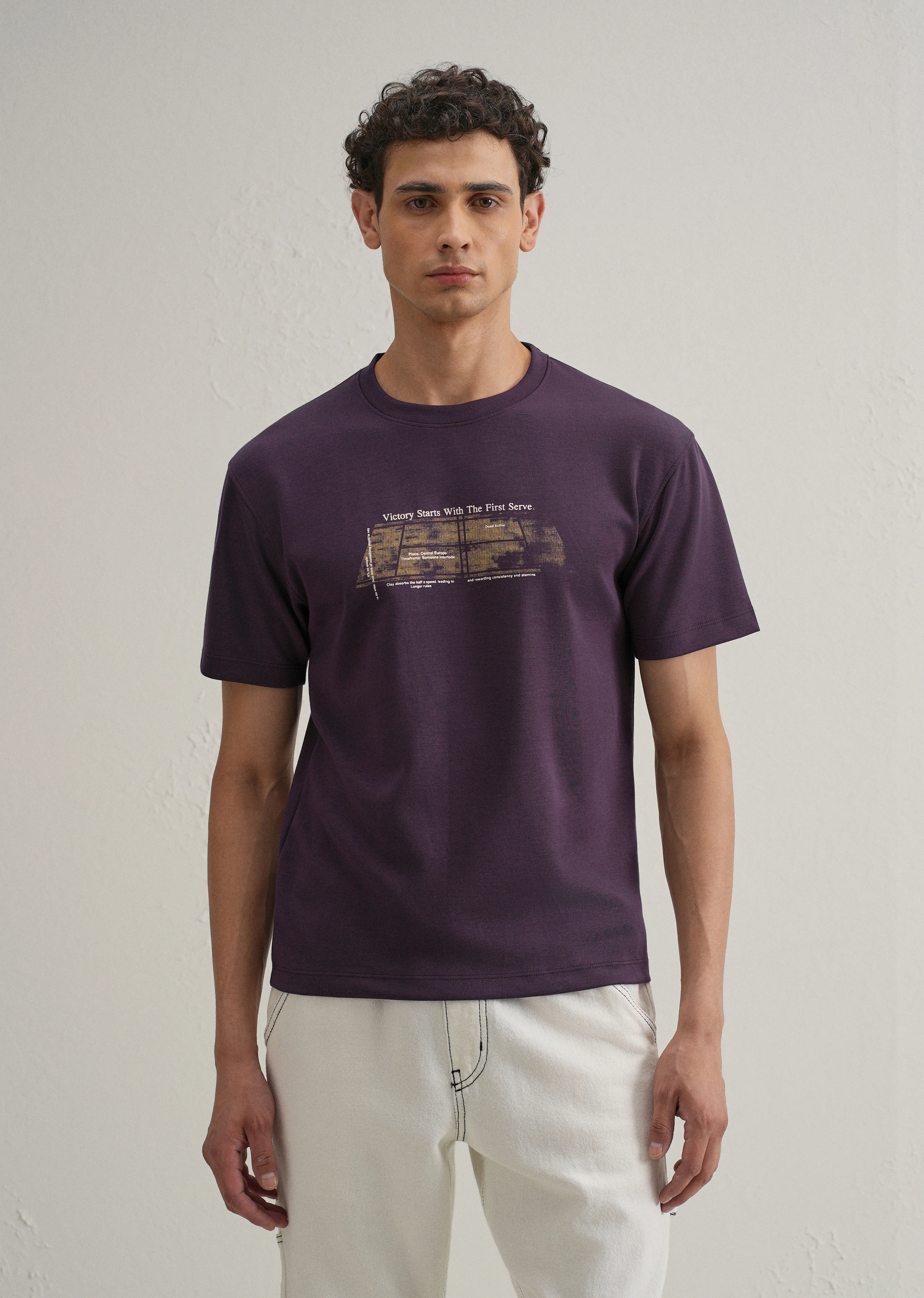 Purple Graphic Printed T-shirt - Image 2