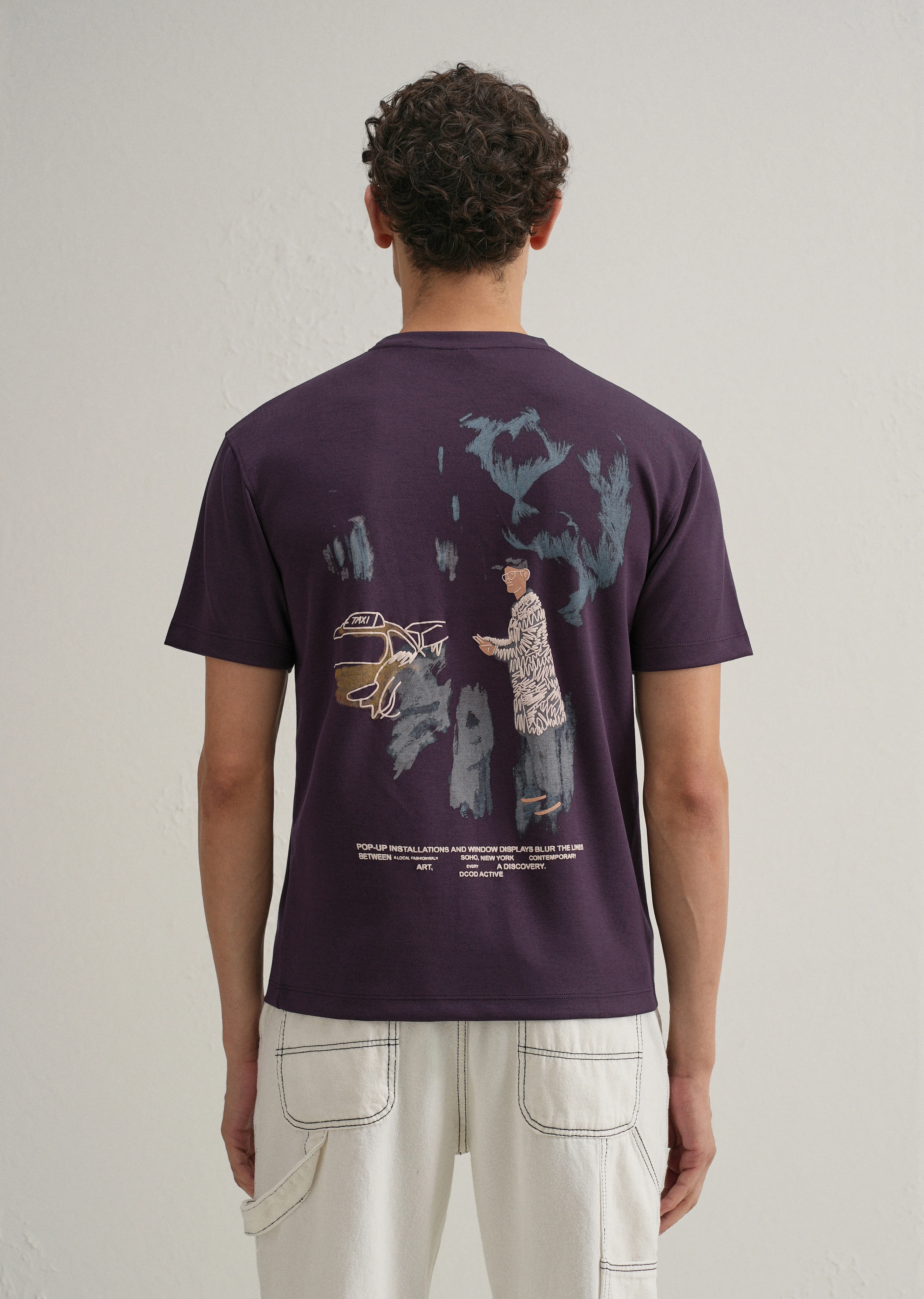 Purple Graphic Printed T-shirt - Image 3