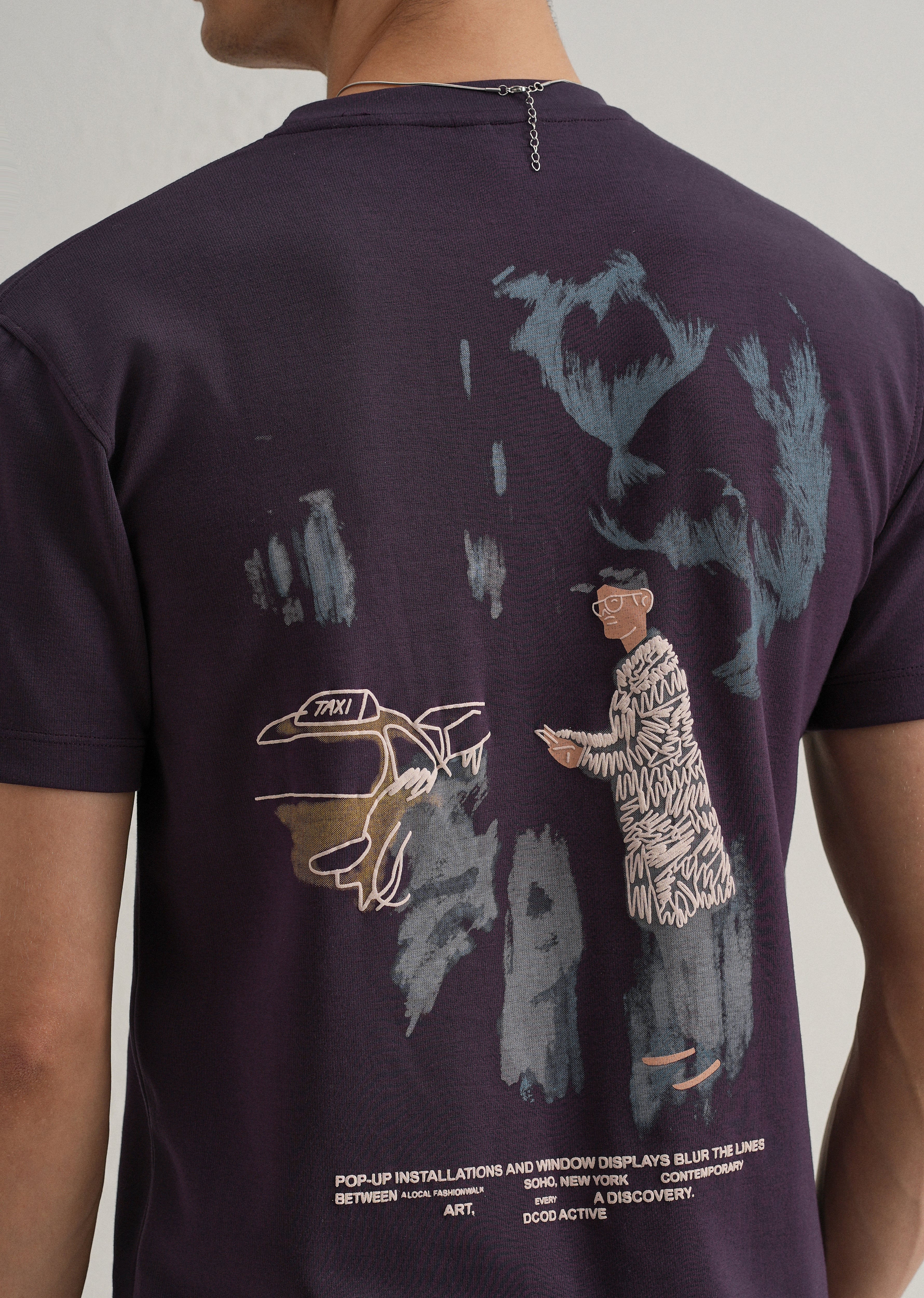 Purple Graphic Printed T-shirt - Image 5