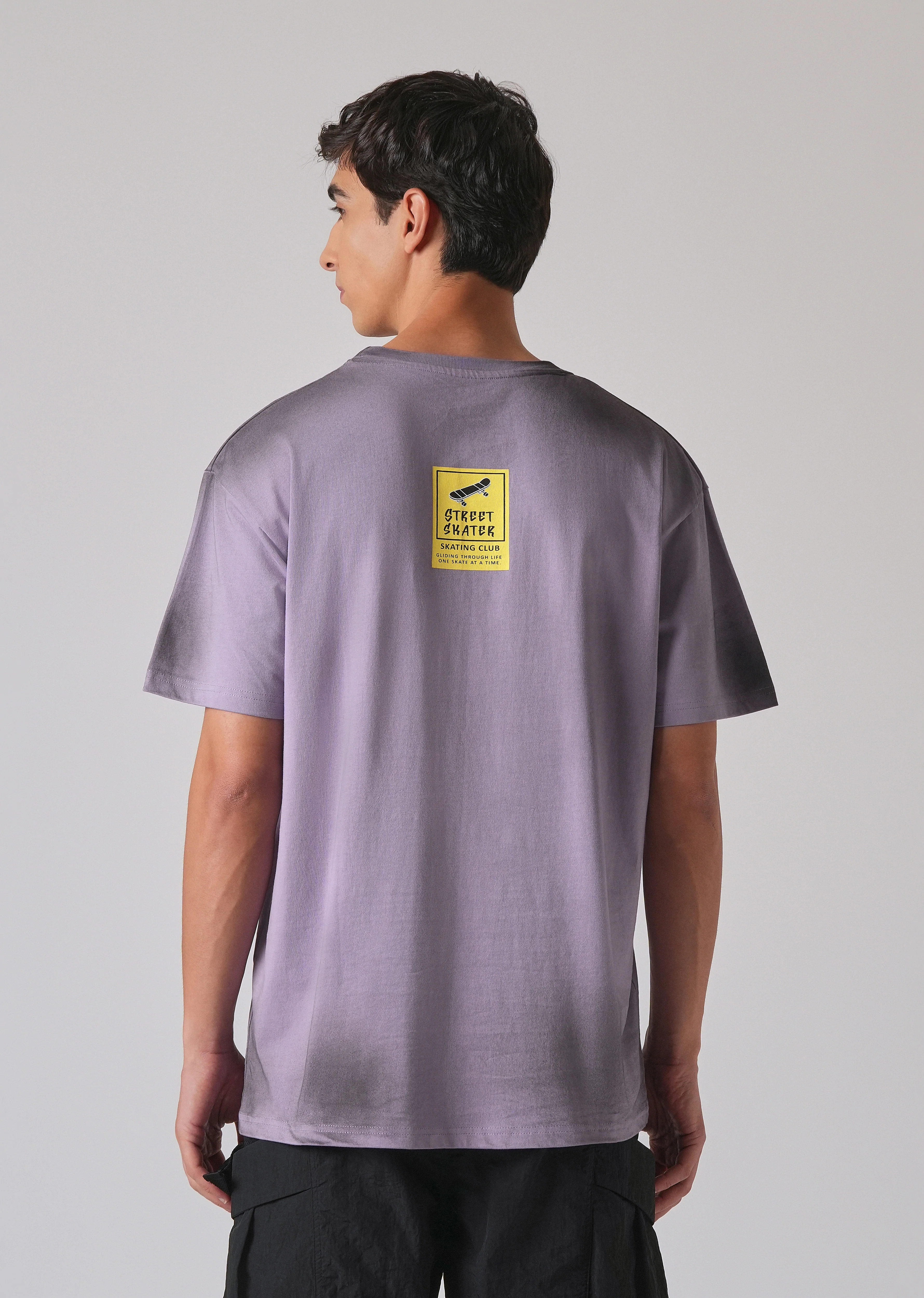 Purple Printed Oversized T-shirt - Image 2