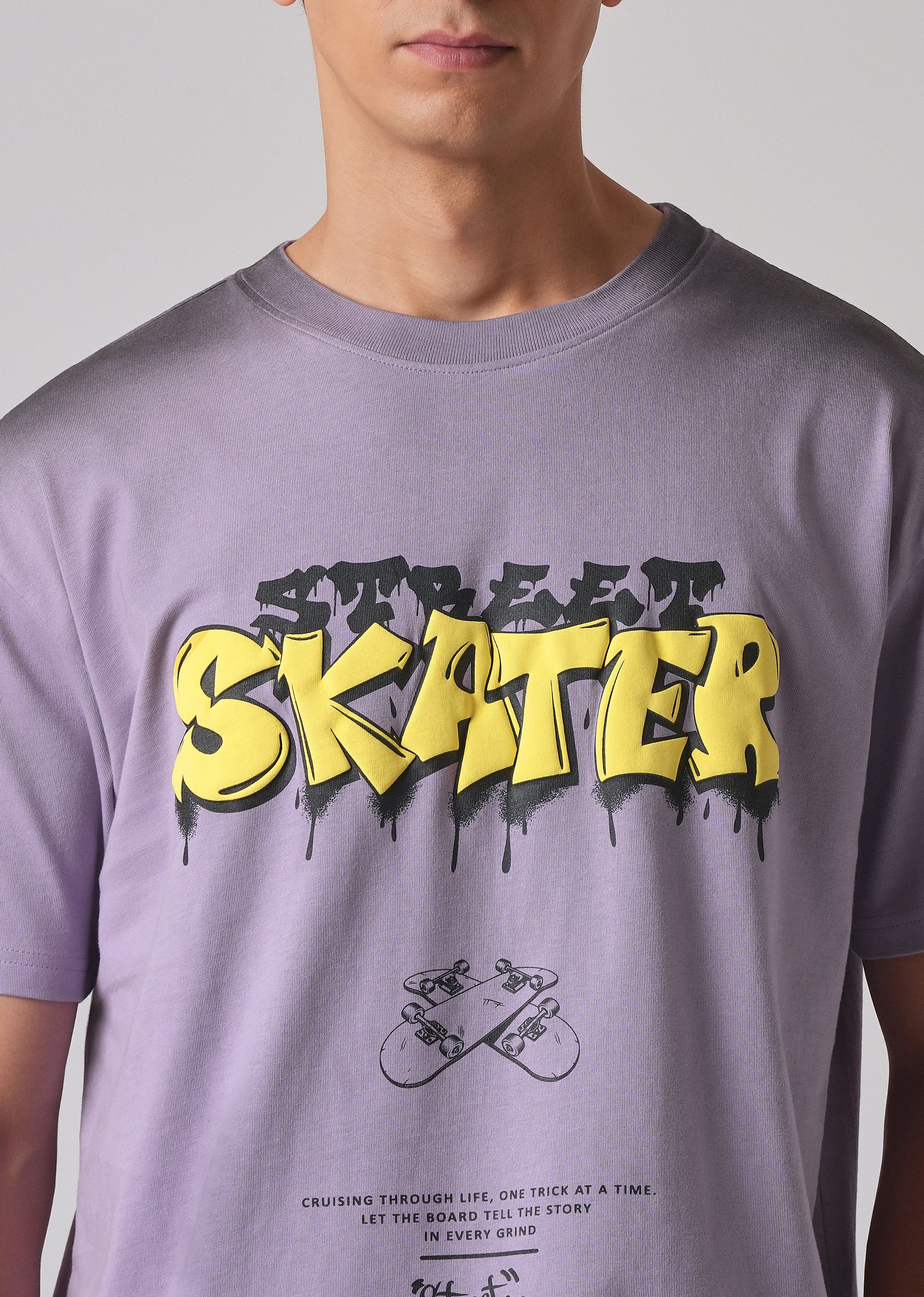 Purple Printed Oversized T-shirt - Image 5
