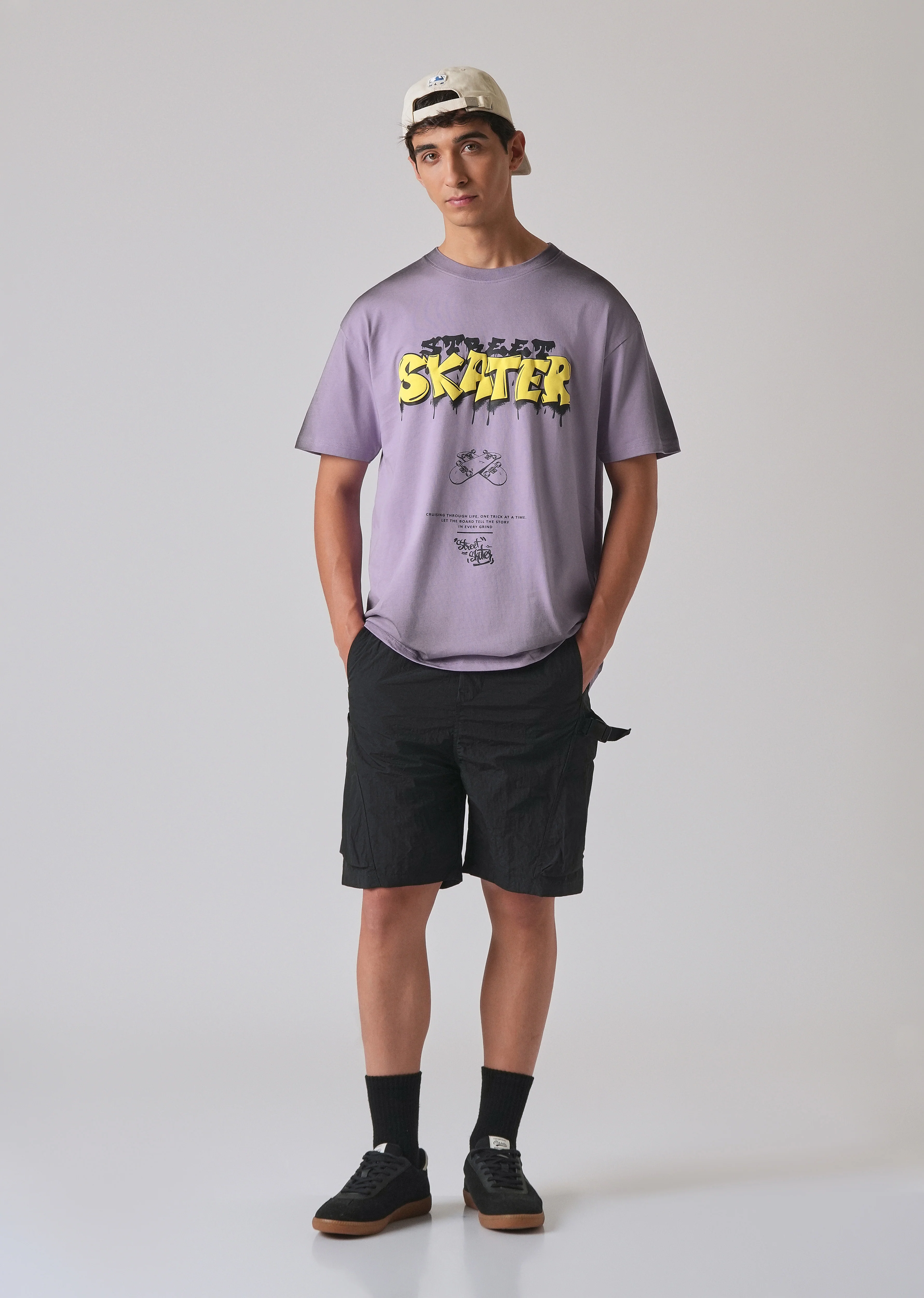 Purple Printed Oversized T-shirt - Image 6