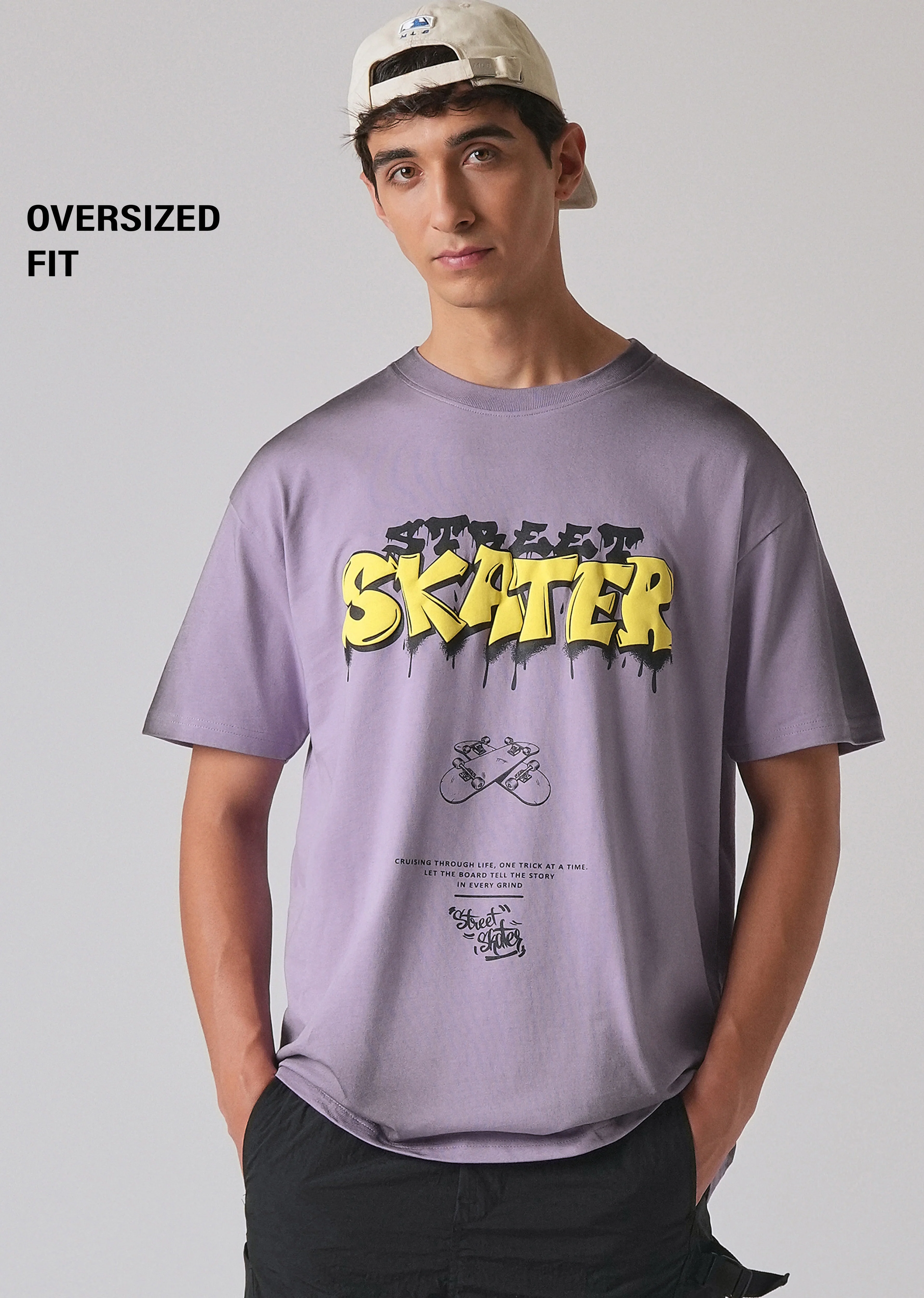 Purple Printed Oversized T-shirt - Image 7