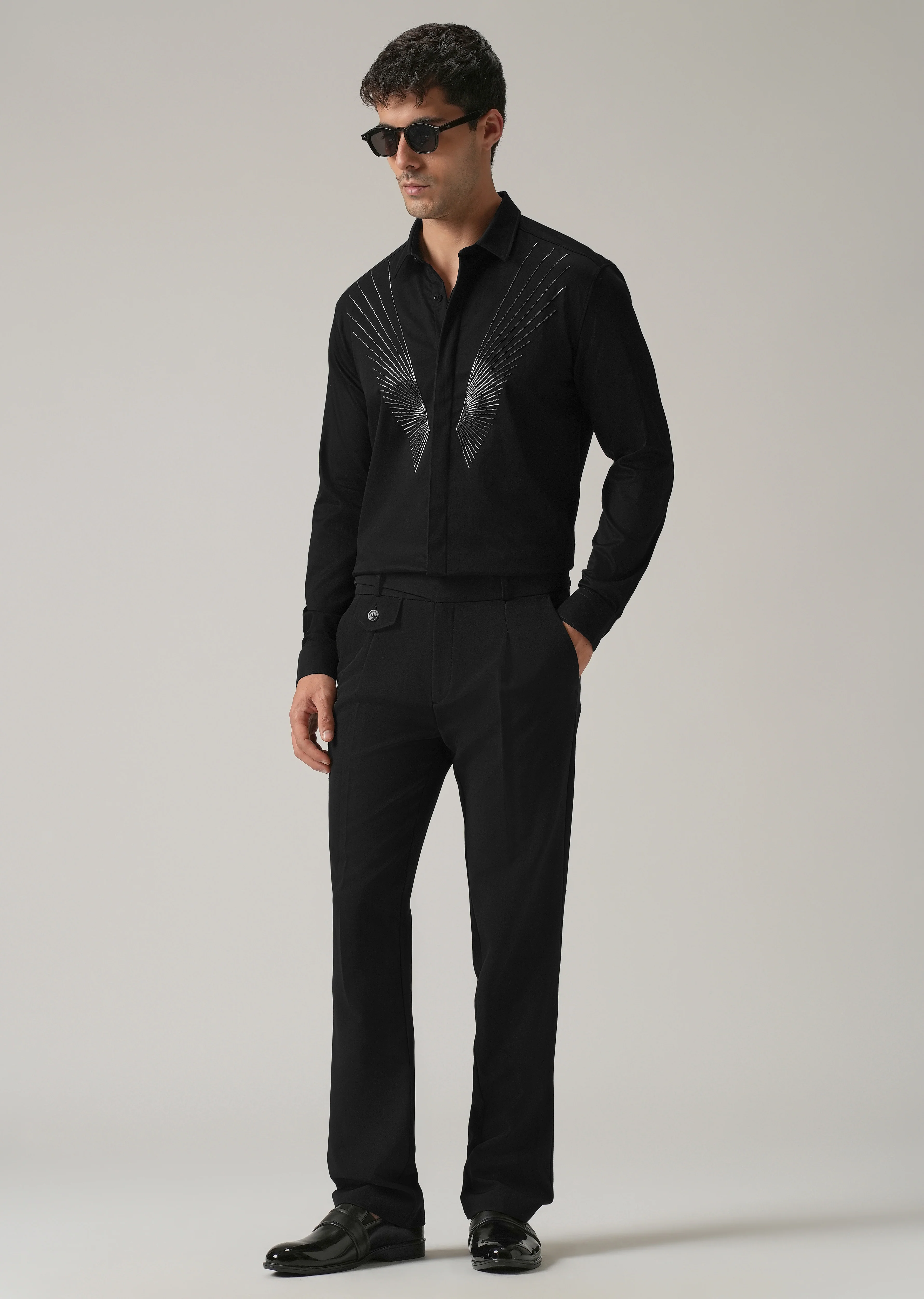 Radiant Handwork Black Designer Shirt - Image 6