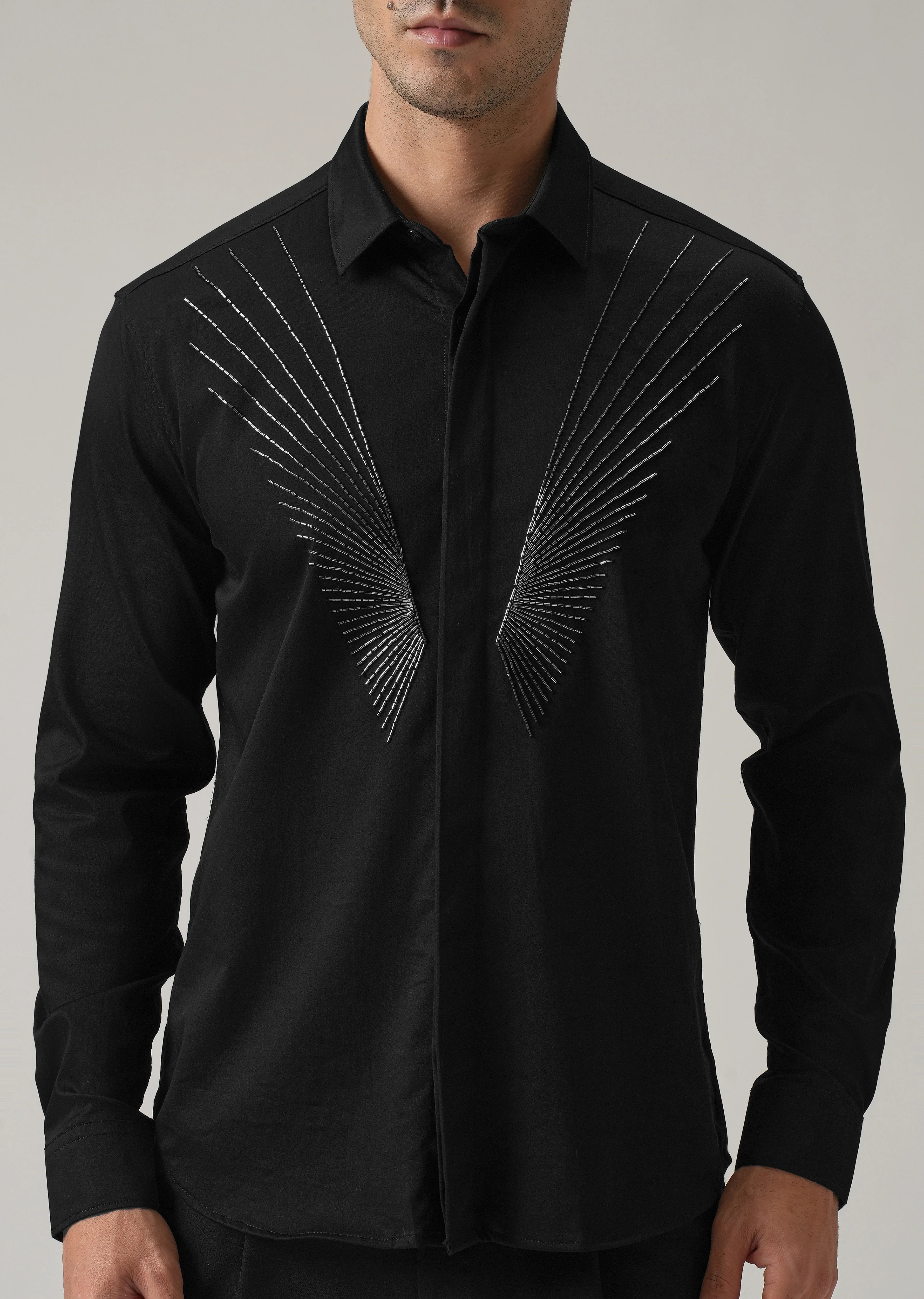 Radiant Handwork Black Designer Shirt - Image 7