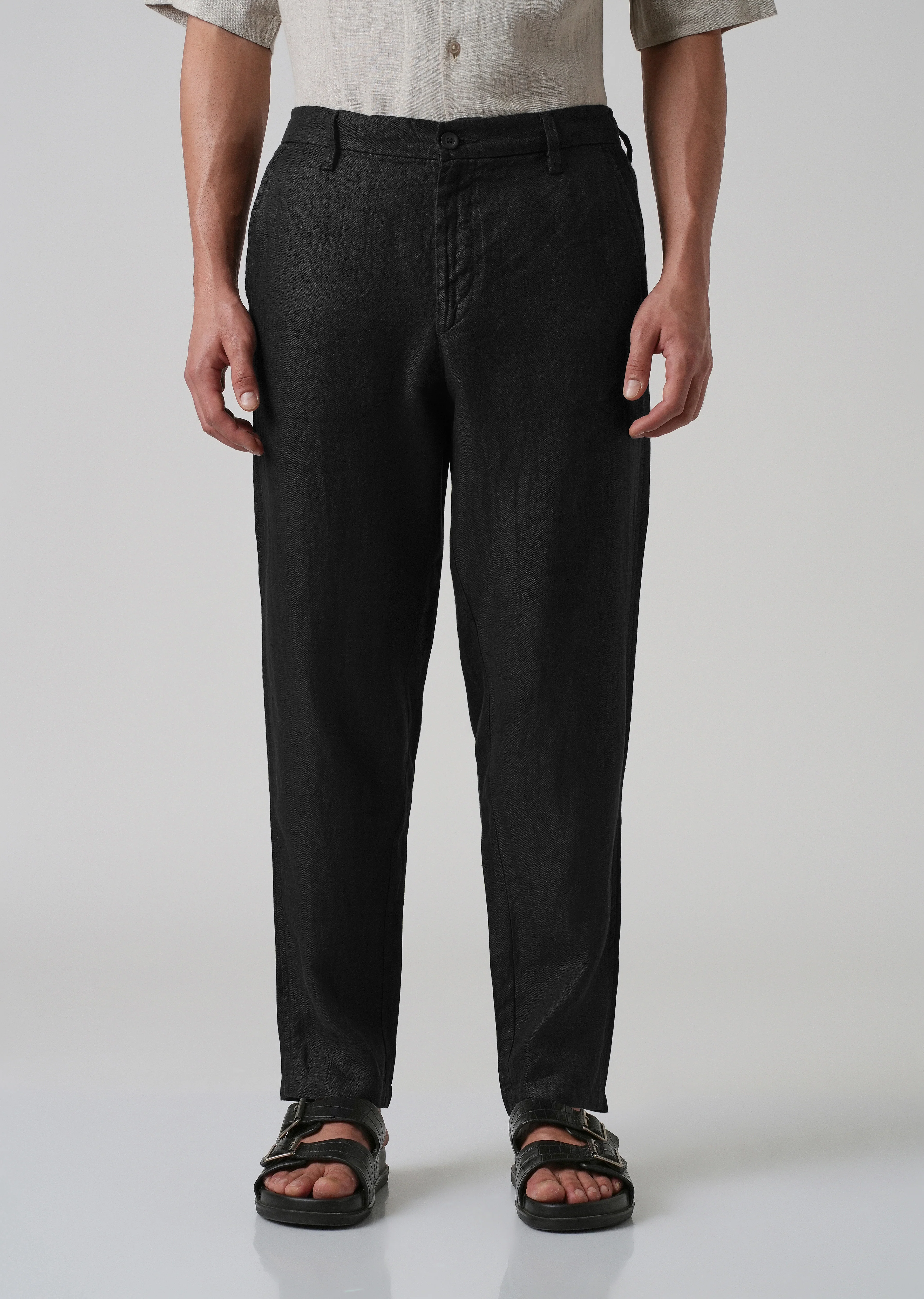 Raven Black Linen Pant - Image 3