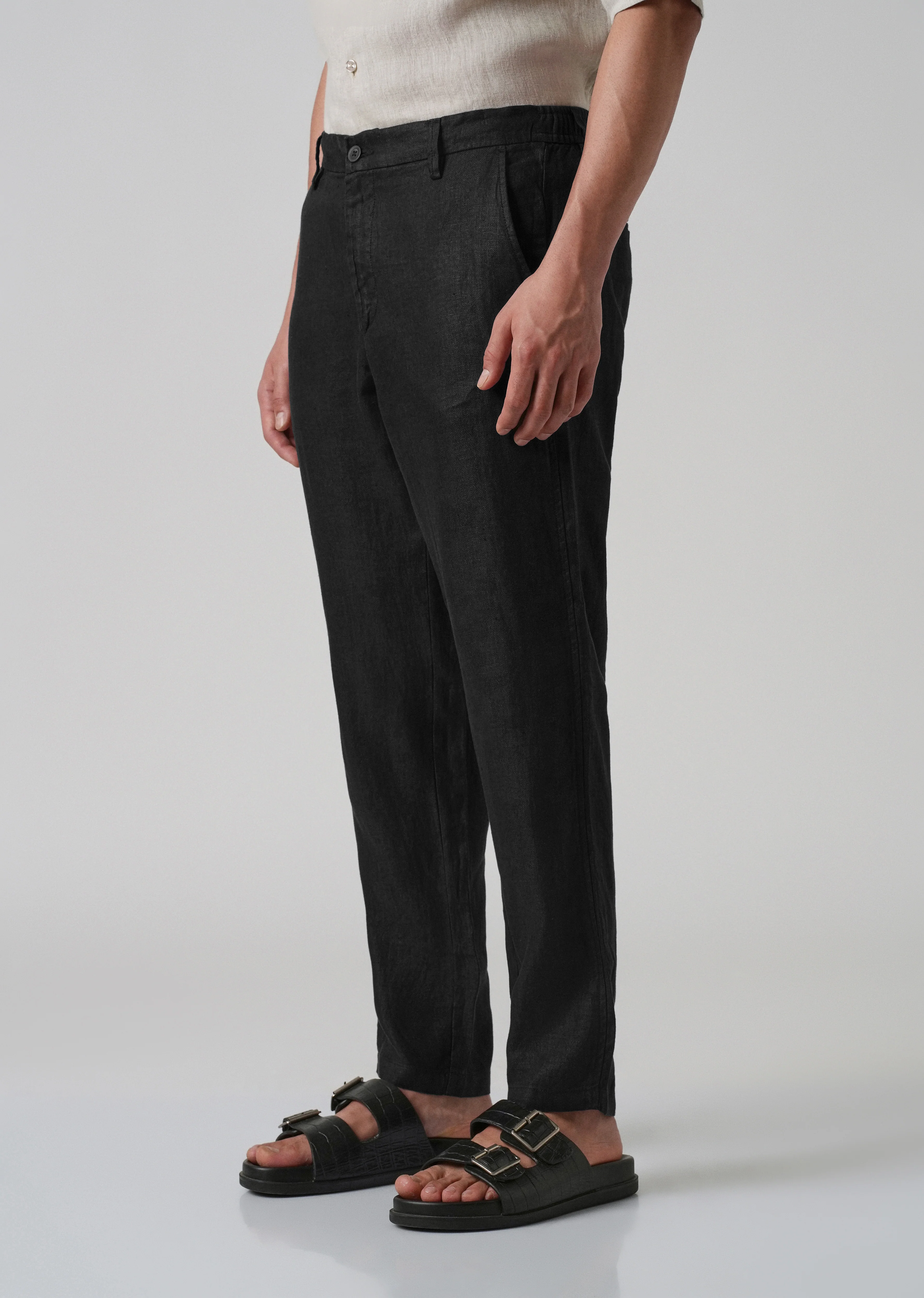 Raven Black Linen Pant - Image 4